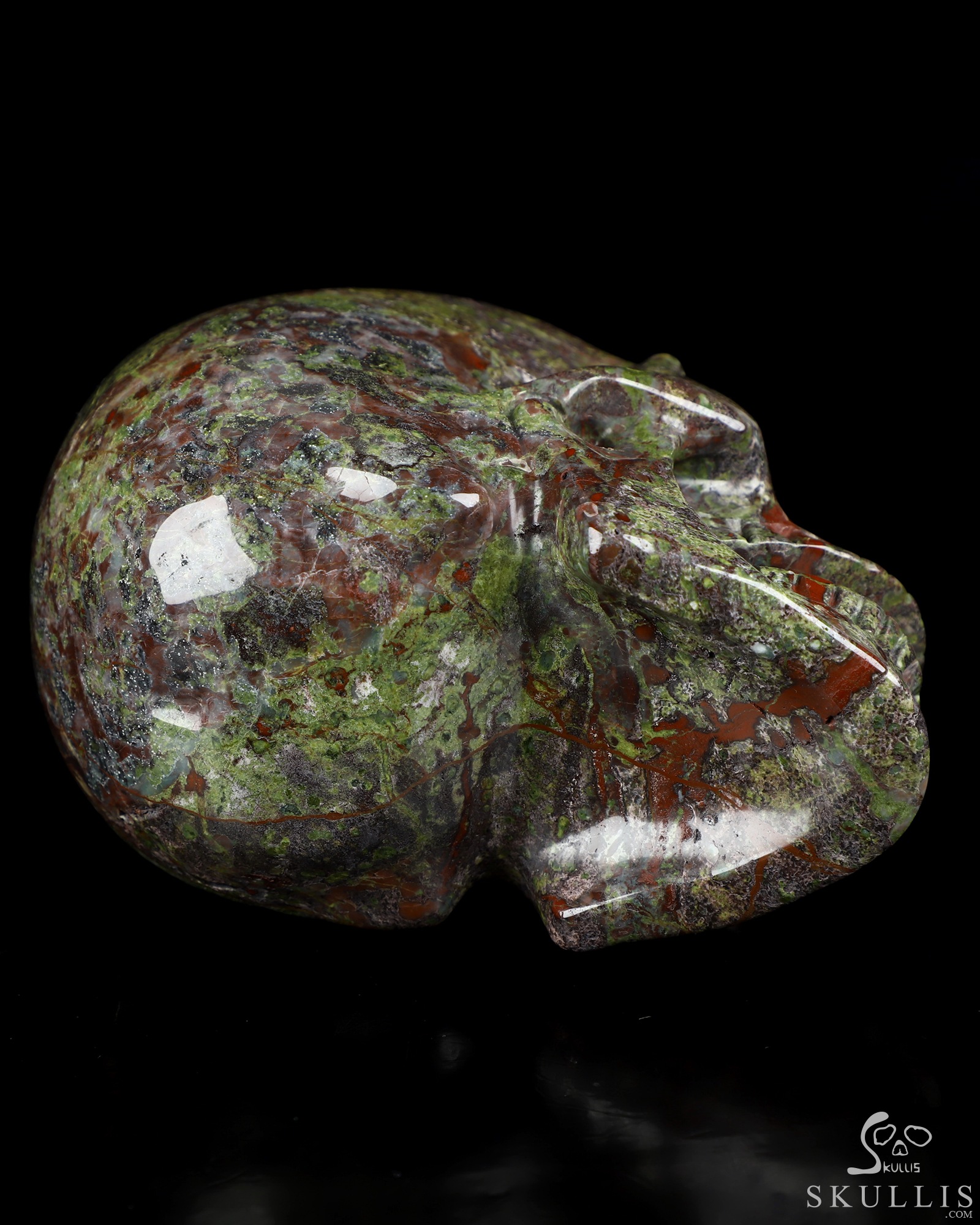 5.0" Dragon Blood Jasper Hand Carved Singing Crystal Skull Sculpture, Crystal Healing 5.0" Dragon Blood Jasper Hand Carved Singing Crystal Skull Sculpture, Crystal Healing