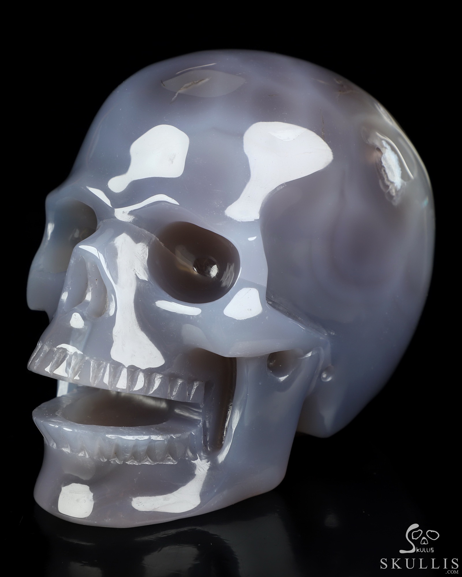 5.1" Agate Hand Carved Singing Crystal Skull Sculpture, Crystal Healing 5.1" Agate Hand Carved Singing Crystal Skull Sculpture, Crystal Healing