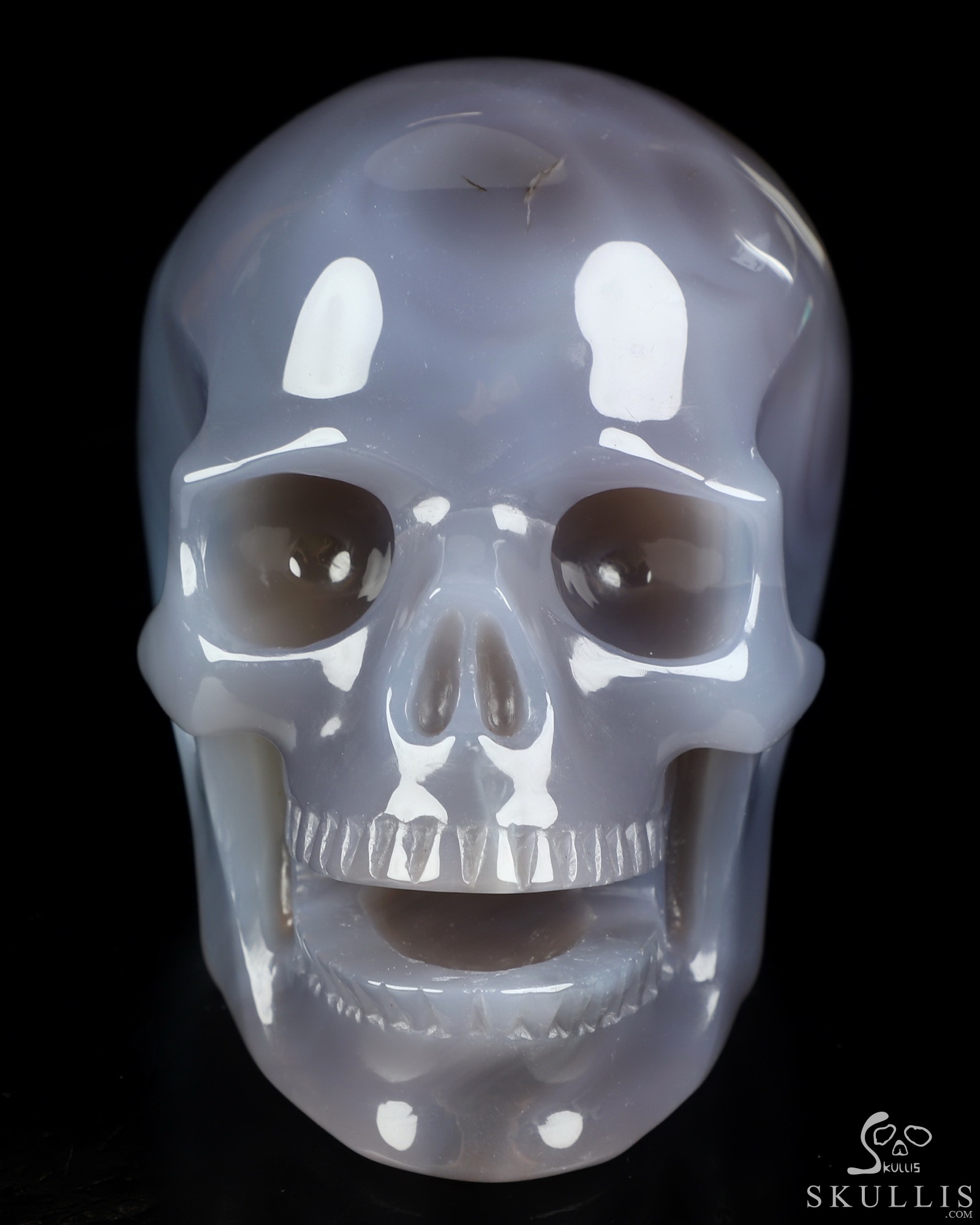 5.1" Agate Hand Carved Singing Crystal Skull Sculpture, Crystal Healing 5.1" Agate Hand Carved Singing Crystal Skull Sculpture, Crystal Healing