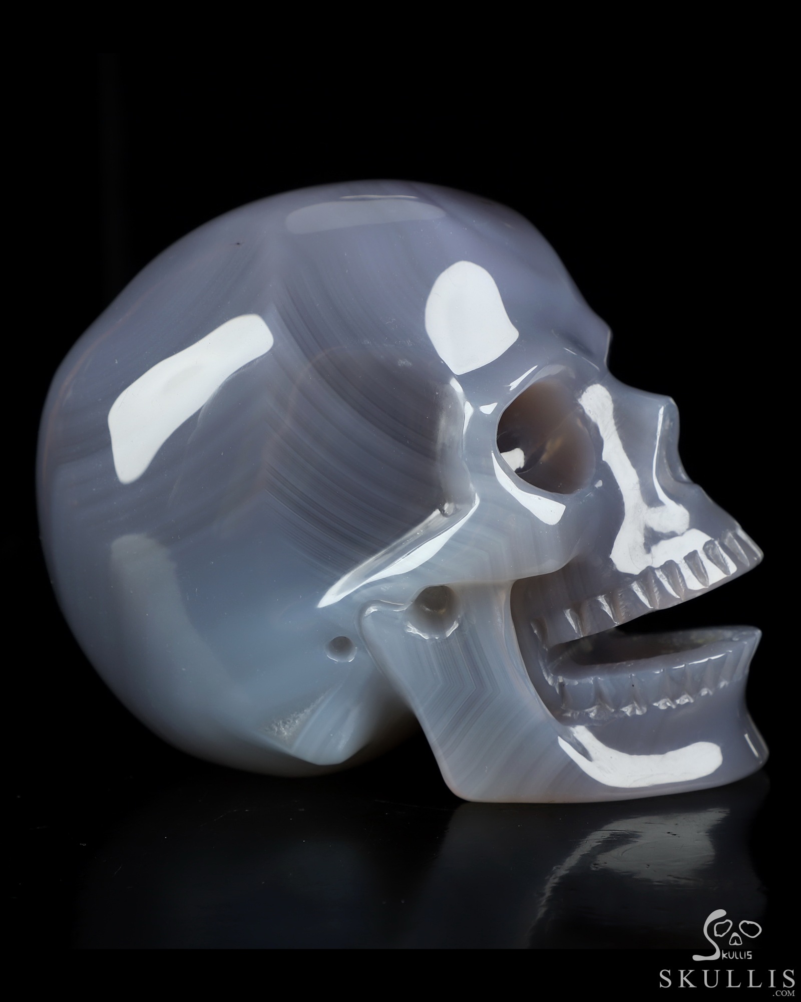 5.1" Agate Hand Carved Singing Crystal Skull Sculpture, Crystal Healing 5.1" Agate Hand Carved Singing Crystal Skull Sculpture, Crystal Healing
