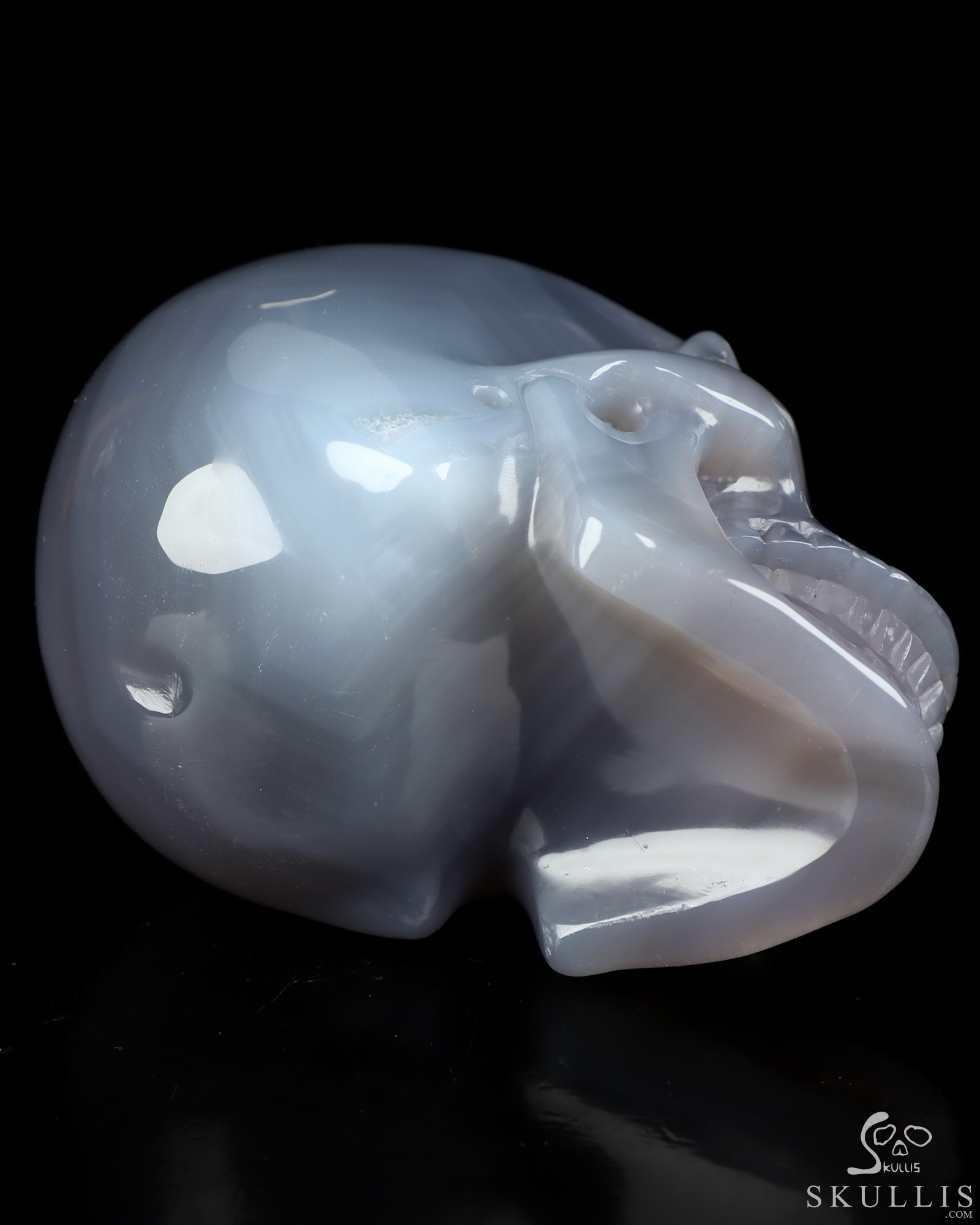 5.1" Agate Hand Carved Singing Crystal Skull Sculpture, Crystal Healing 5.1" Agate Hand Carved Singing Crystal Skull Sculpture, Crystal Healing