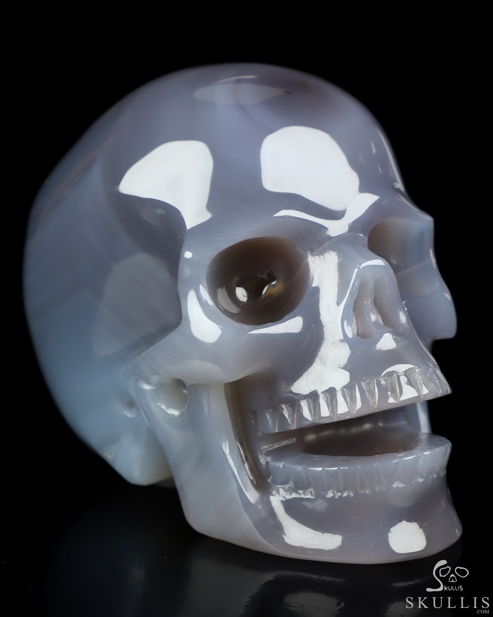 5.1" Agate Hand Carved Singing Crystal Skull Sculpture, Crystal Healing 5.1" Agate Hand Carved Singing Crystal Skull Sculpture, Crystal Healing