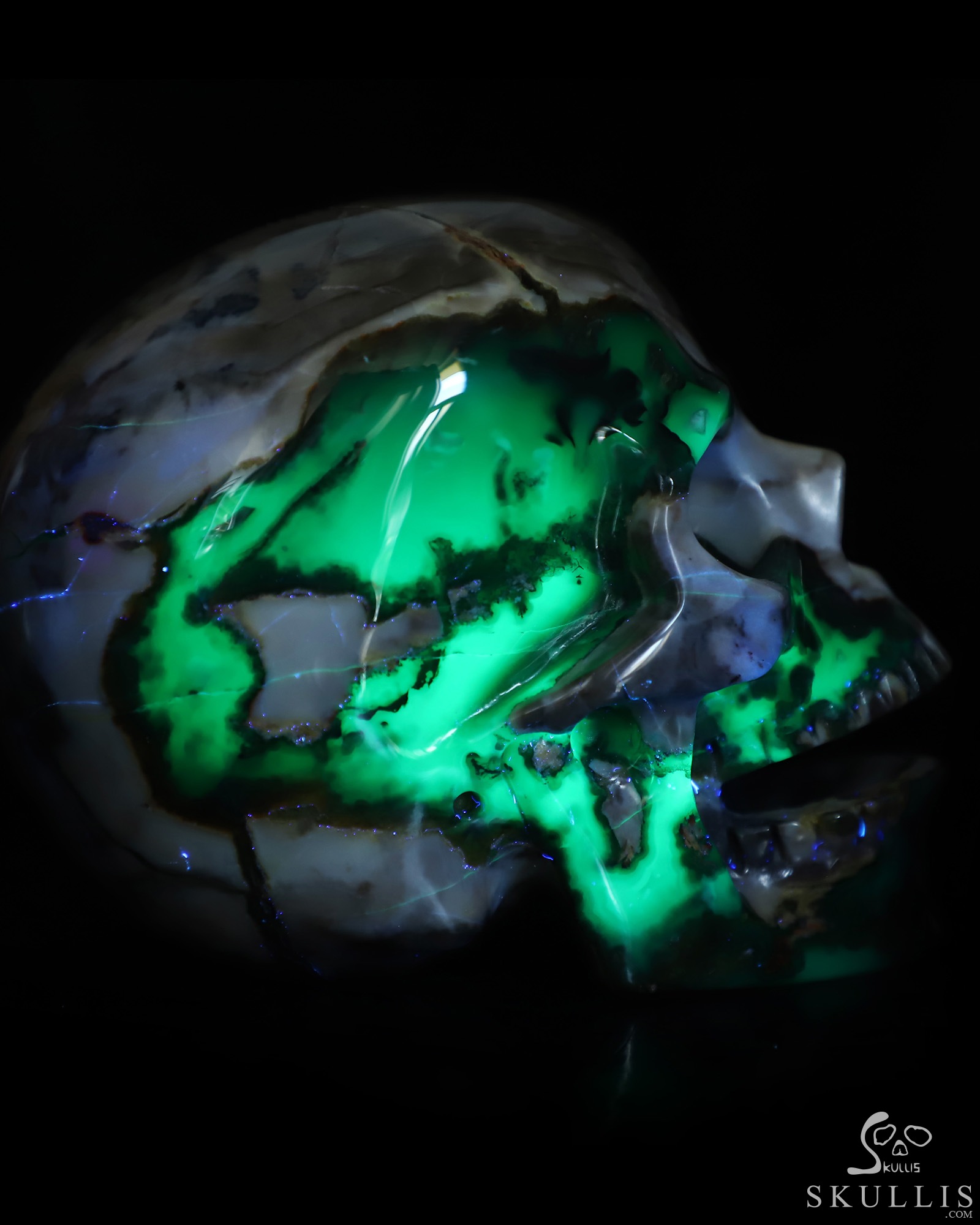 5.1" Volcano Agate Hand Carved Singing Crystal Skull Sculpture, Crystal Healing 5.1" Volcano Agate Hand Carved Singing Crystal Skull Sculpture, Crystal Healing
