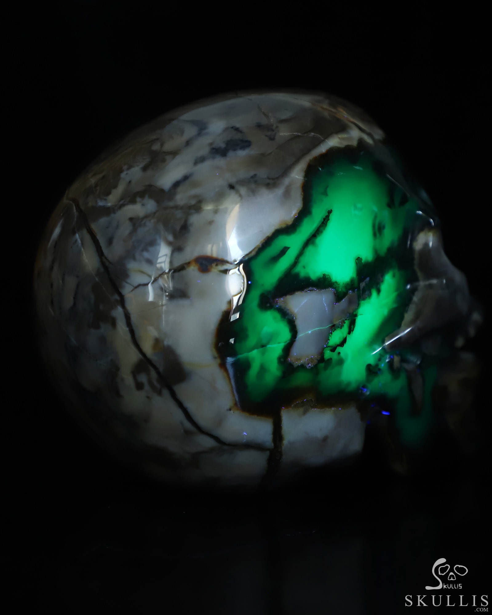 5.1" Volcano Agate Hand Carved Singing Crystal Skull Sculpture, Crystal Healing 5.1" Volcano Agate Hand Carved Singing Crystal Skull Sculpture, Crystal Healing