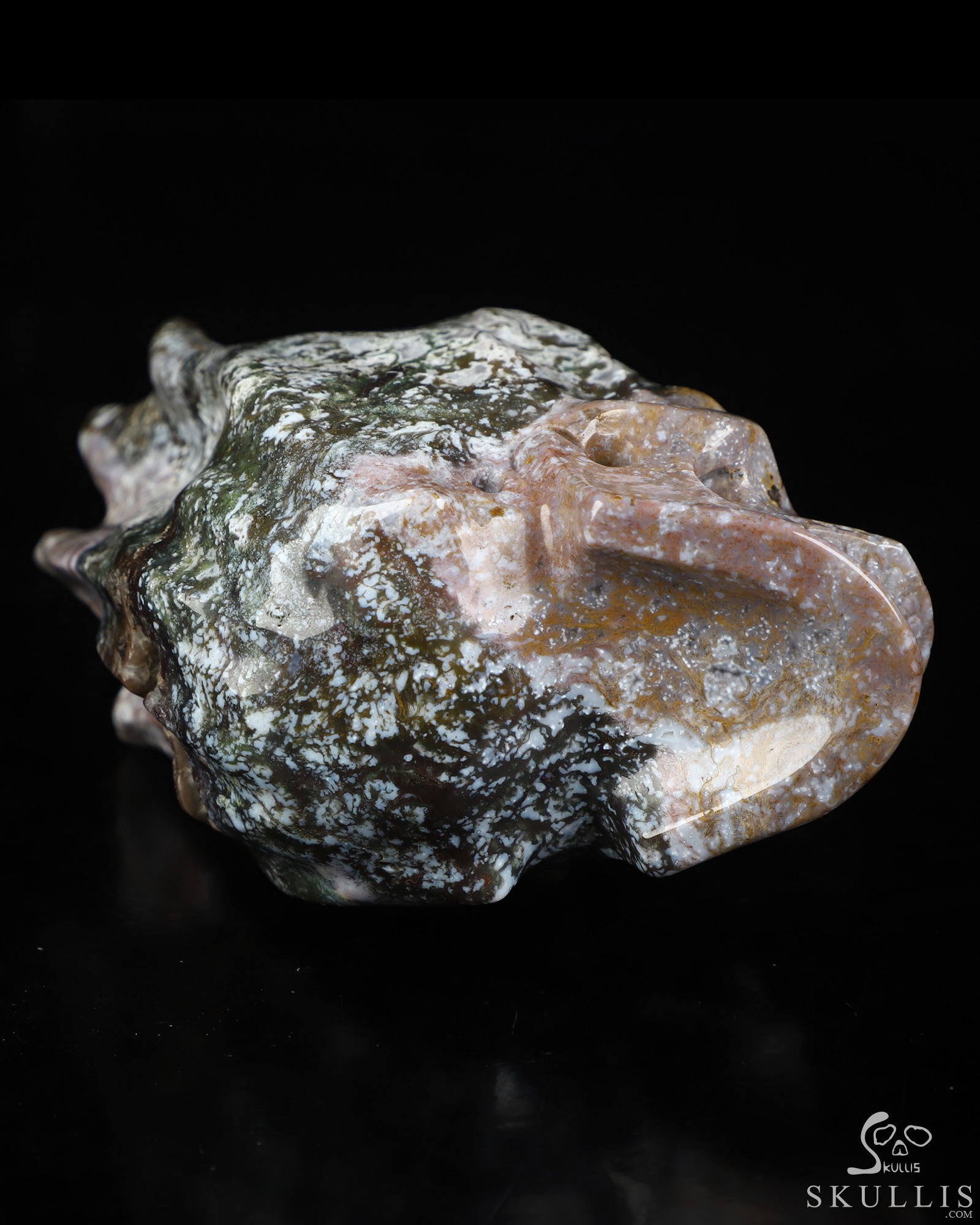 4.2" Tree Agate Hand Carved Flaming Crystal Skull, Crystal Healing 4.2" Tree Agate Hand Carved Flaming Crystal Skull, Crystal Healing