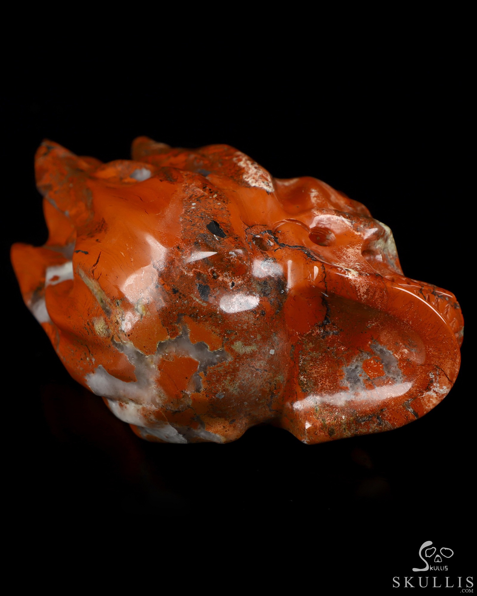 4.0" Red Jasper Hand Carved Flaming Crystal Skull, Crystal Healing 4.0" Red Jasper Hand Carved Flaming Crystal Skull, Crystal Healing
