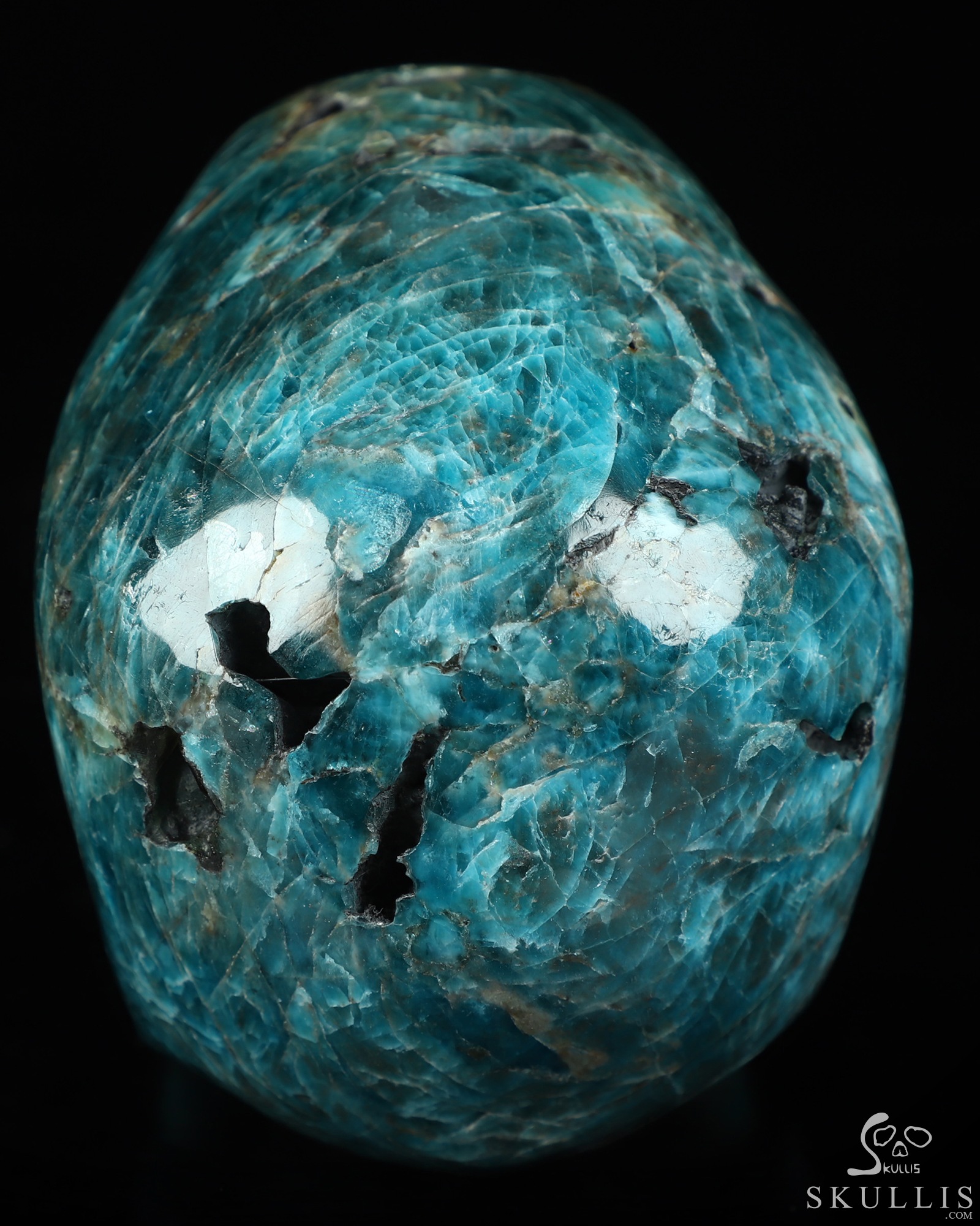 5.0" Blue Apatite Hand Carved Crystal Skull, Super Realistic, Crystal Healing 5.0" Blue Apatite Hand Carved Crystal Skull, Super Realistic, Crystal Healing
