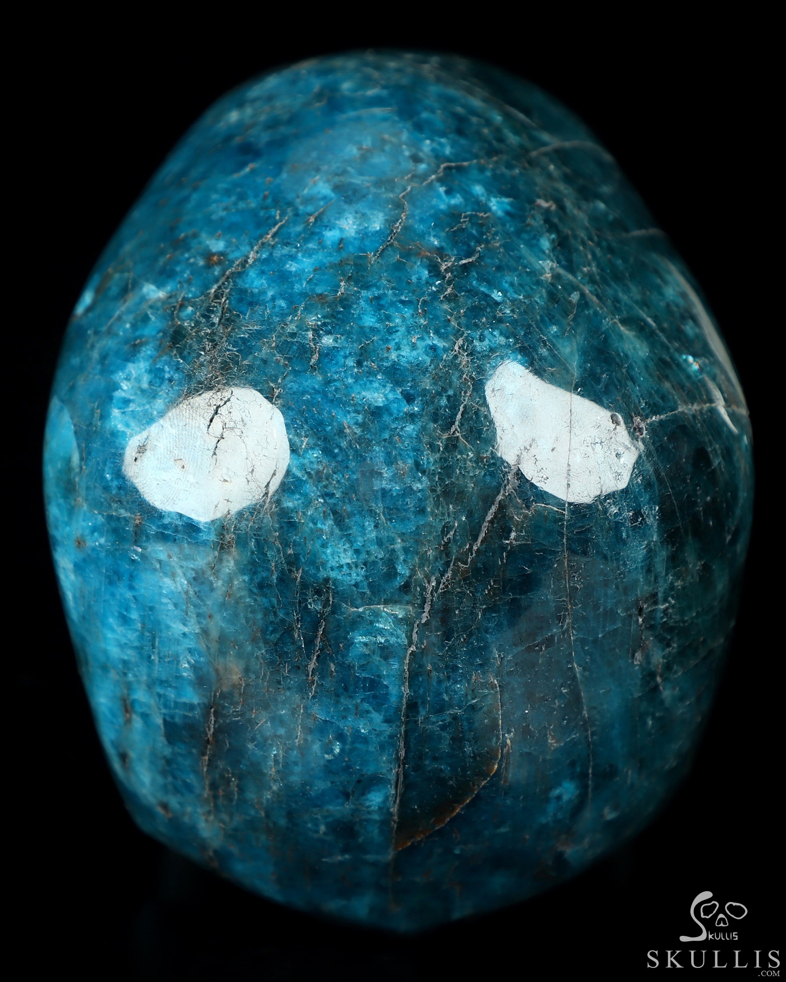 4.6" Blue Apatite Hand Carved Crystal Skull, Super Realistic, Crystal Healing 4.6" Blue Apatite Hand Carved Crystal Skull, Super Realistic, Crystal Healing