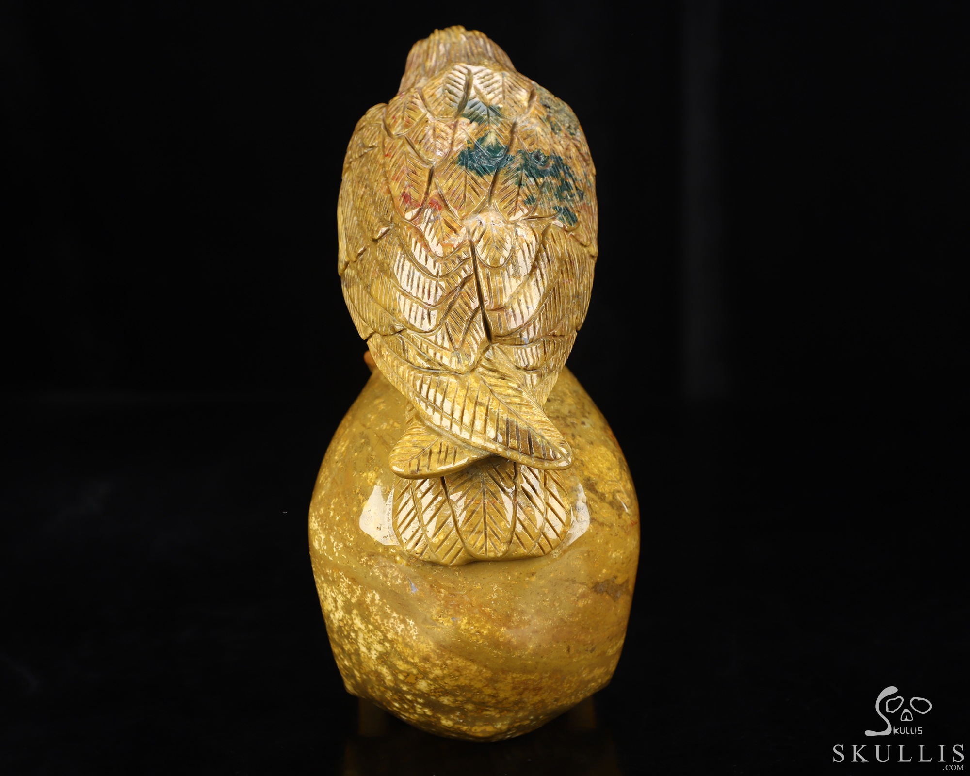 6.5" Indian Agate Hand Carved Crystal Skull and Raven Sculpture, Crystal Healing 6.5" Indian Agate Hand Carved Crystal Skull and Raven Sculpture, Crystal Healing