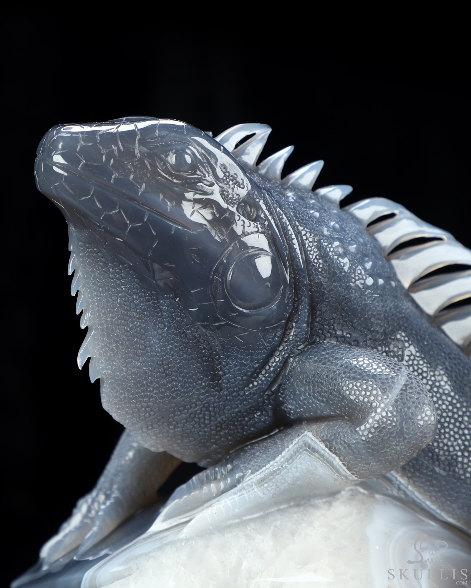 Aug 6, 2026 ACSAD (A Crystal Skull a Day) - Relic of Breath - 7.0" Carved Agate Geode Iguana/Lizard And Crystal Skull Fine Art Sculpture, Crystal Healing Aug 6, 2026 ACSAD (A Crystal Skull a Day) - Relic of Breath - 7.0" Carved Agate Geode Iguana/Lizard And Crystal Skull Fine Art Sculpture, Crystal Healing