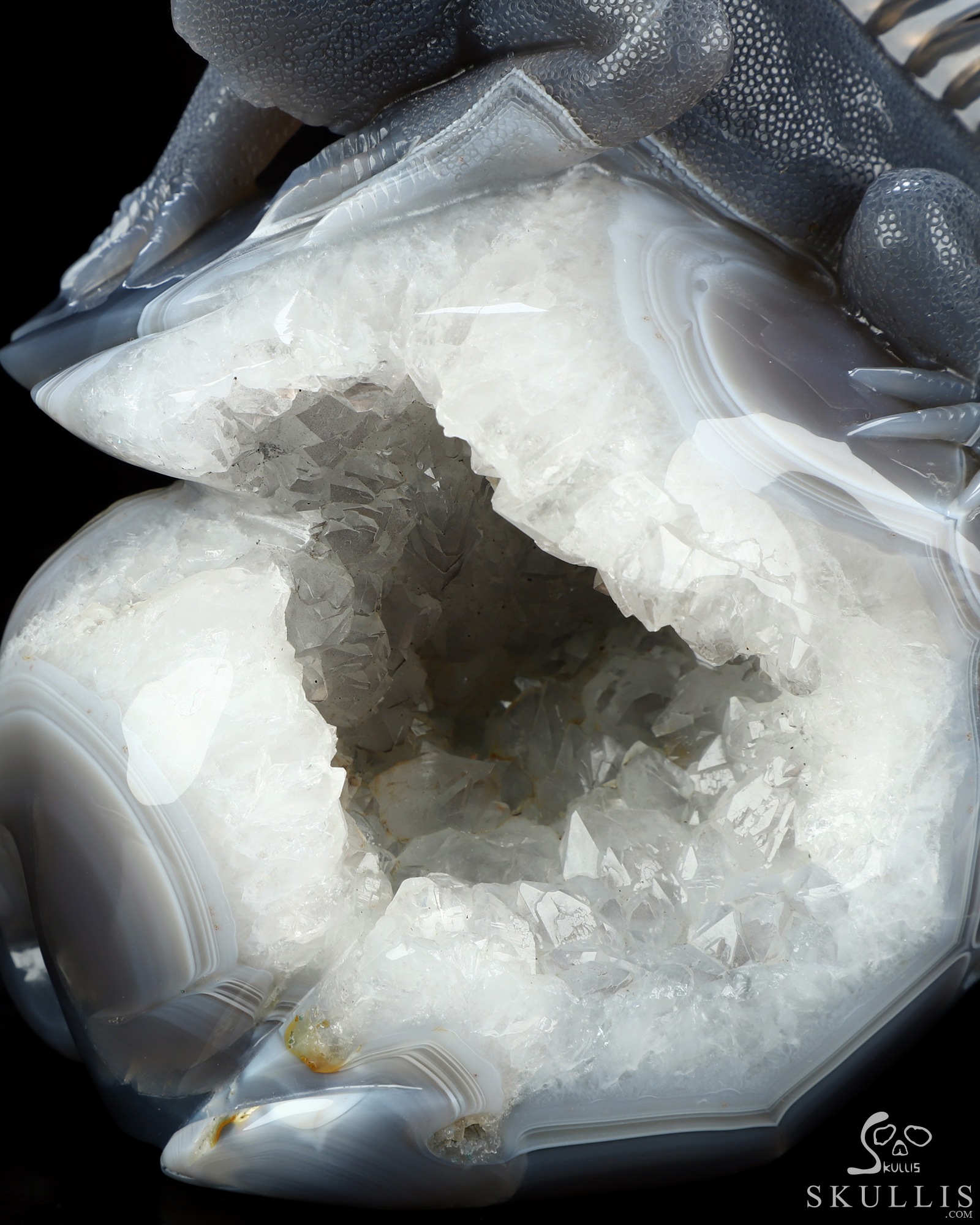 Aug 6, 2026 ACSAD (A Crystal Skull a Day) - Relic of Breath - 7.0" Carved Agate Geode Iguana/Lizard And Crystal Skull Fine Art Sculpture, Crystal Healing Aug 6, 2026 ACSAD (A Crystal Skull a Day) - Relic of Breath - 7.0" Carved Agate Geode Iguana/Lizard And Crystal Skull Fine Art Sculpture, Crystal Healing