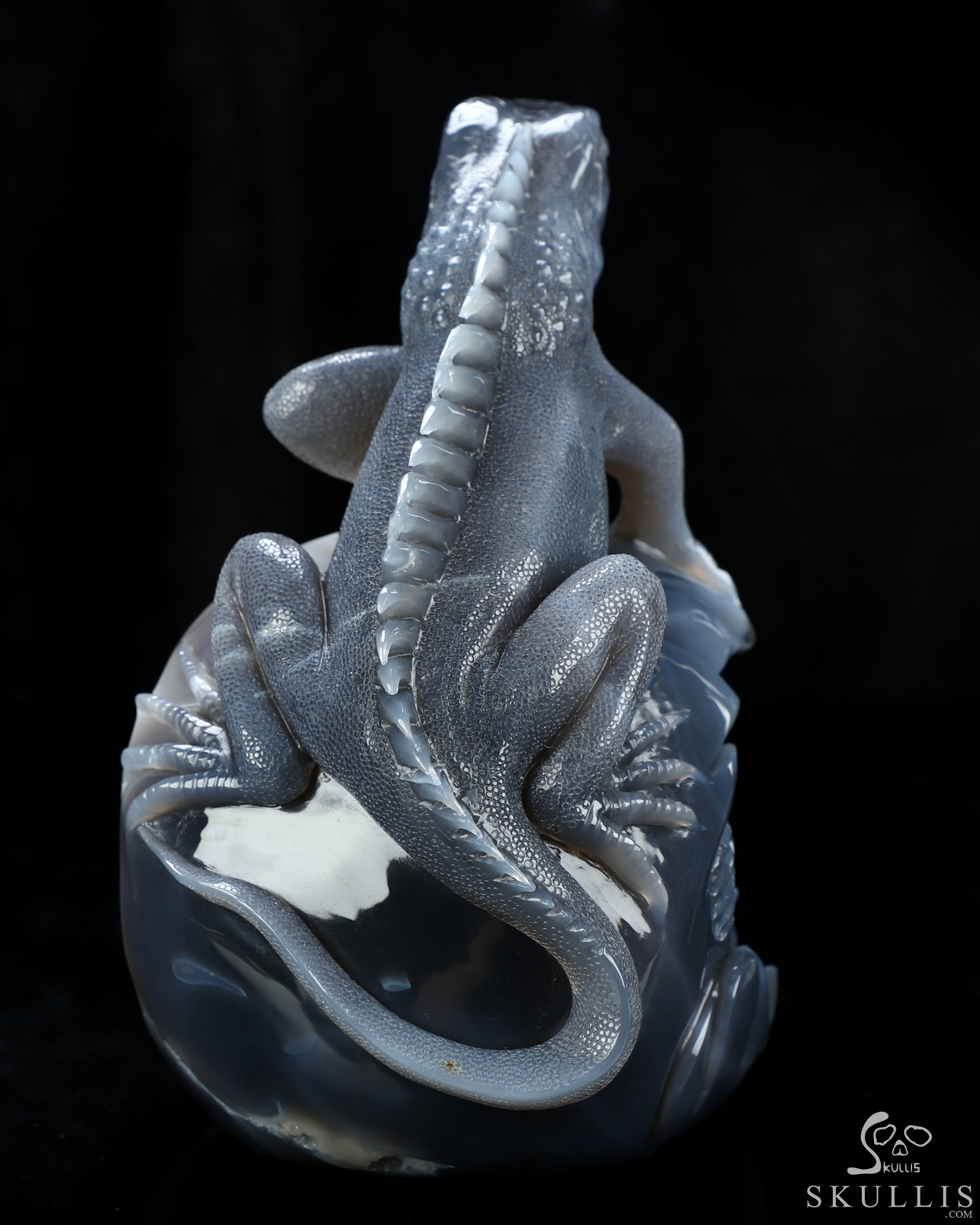 Aug 6, 2026 ACSAD (A Crystal Skull a Day) - Relic of Breath - 7.0" Carved Agate Geode Iguana/Lizard And Crystal Skull Fine Art Sculpture, Crystal Healing Aug 6, 2026 ACSAD (A Crystal Skull a Day) - Relic of Breath - 7.0" Carved Agate Geode Iguana/Lizard And Crystal Skull Fine Art Sculpture, Crystal Healing