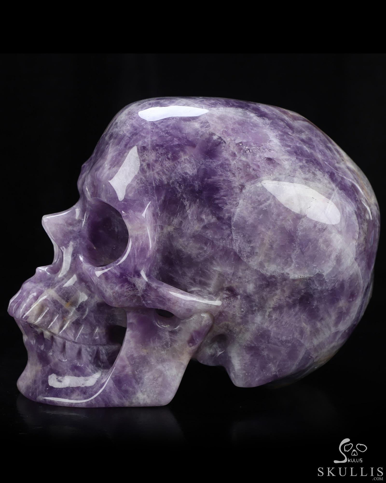 Lifesized 6.8" Dream Chevron Amethyst Hand Carved Crystal Skull, Super Realistic, Crystal Healing Lifesized 6.8" Dream Chevron Amethyst Hand Carved Crystal Skull, Super Realistic, Crystal Healing