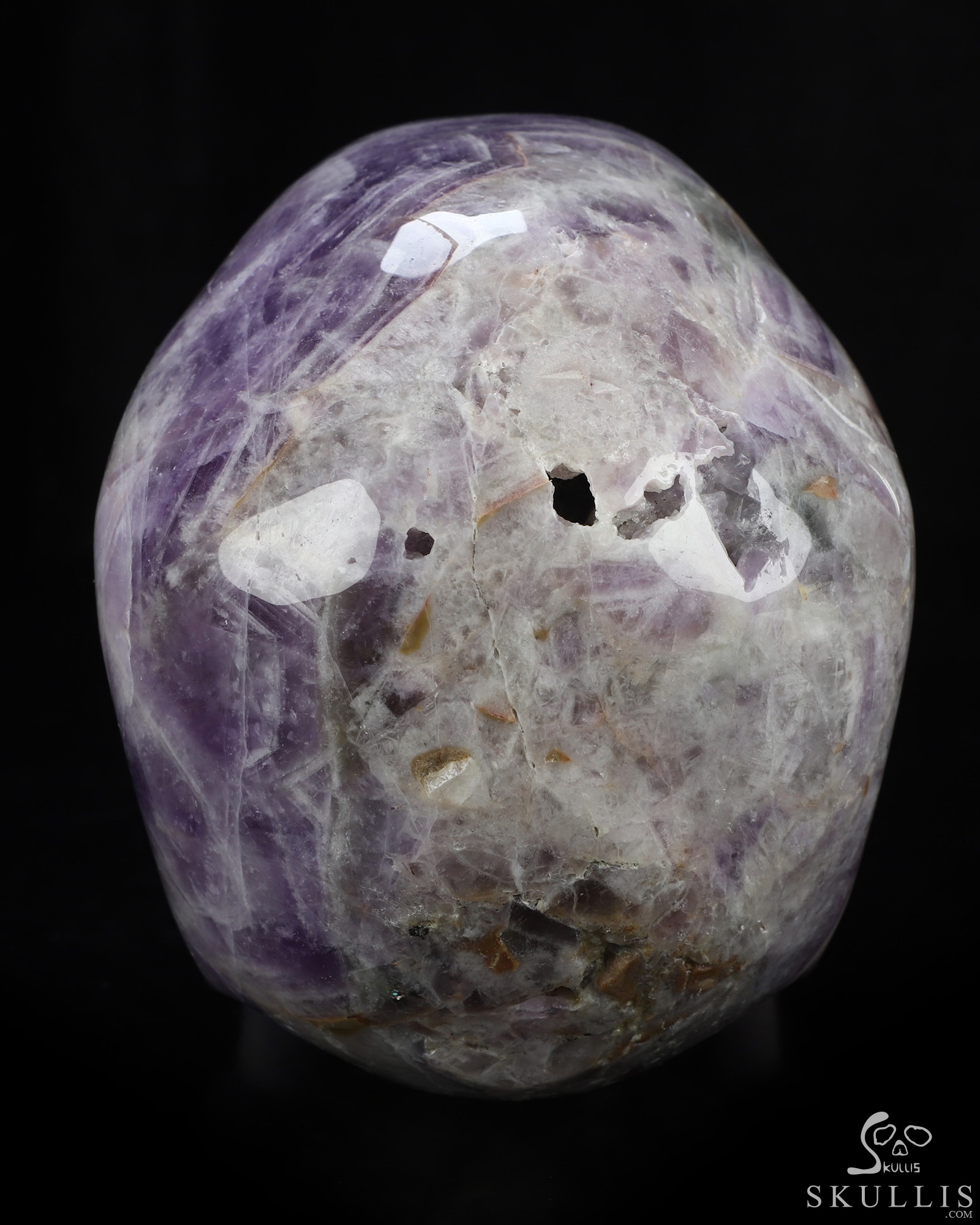 Lifesized 6.8" Dream Chevron Amethyst Hand Carved Crystal Skull, Super Realistic, Crystal Healing Lifesized 6.8" Dream Chevron Amethyst Hand Carved Crystal Skull, Super Realistic, Crystal Healing