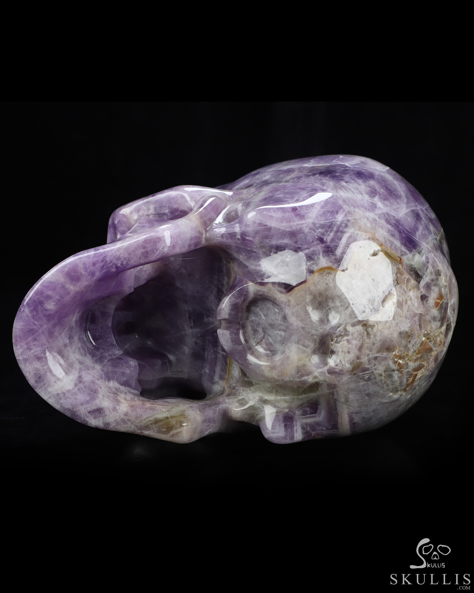 Lifesized 6.8" Dream Chevron Amethyst Hand Carved Crystal Skull, Super Realistic, Crystal Healing Lifesized 6.8" Dream Chevron Amethyst Hand Carved Crystal Skull, Super Realistic, Crystal Healing