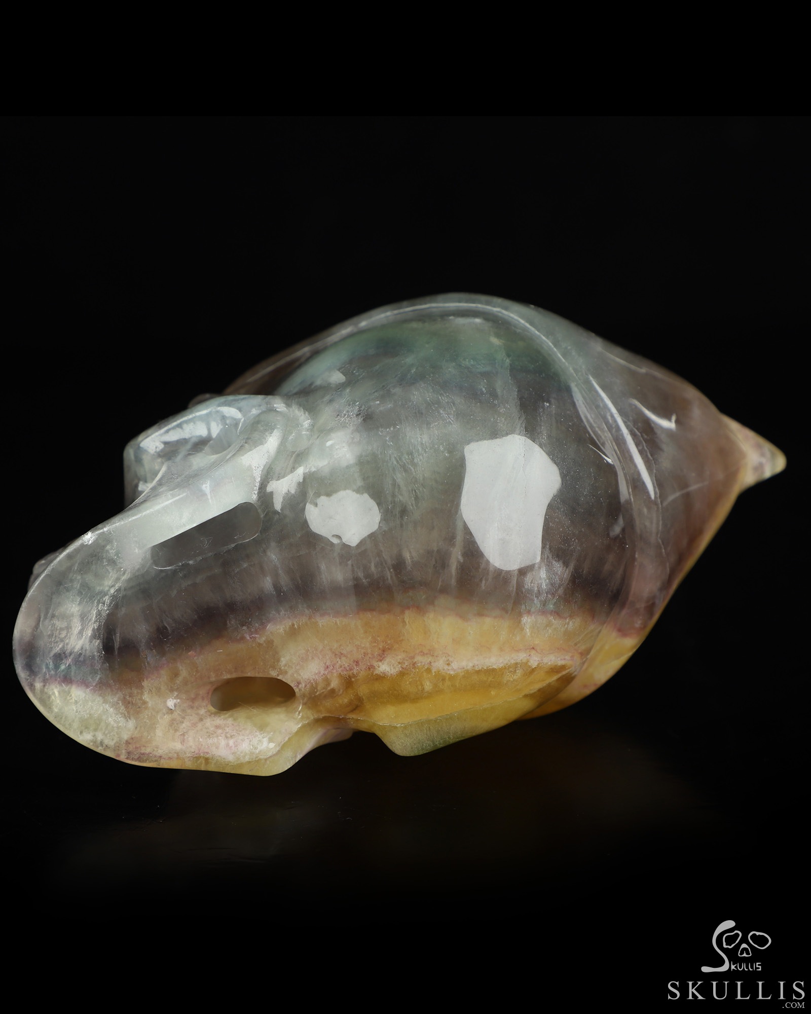 5.0" Fluorite Hand Carved Crystal Skull and Navy Cap Fine Art Sculpture, Crystal Healing 5.0" Fluorite Hand Carved Crystal Skull and Navy Cap Fine Art Sculpture, Crystal Healing