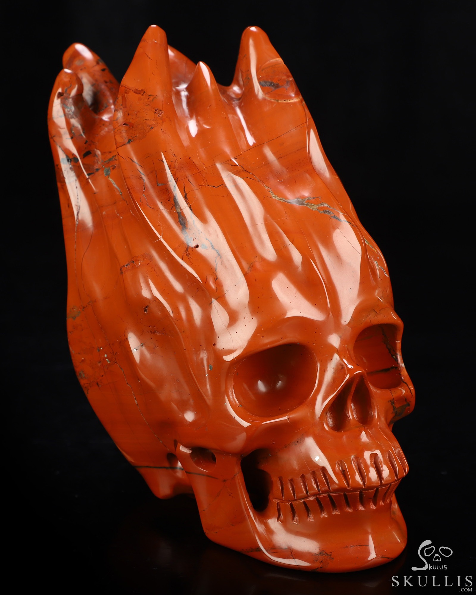 5.6" Red Jasper Hand Carved Flaming Crystal Skull, Crystal Healing 5.6" Red Jasper Hand Carved Flaming Crystal Skull, Crystal Healing