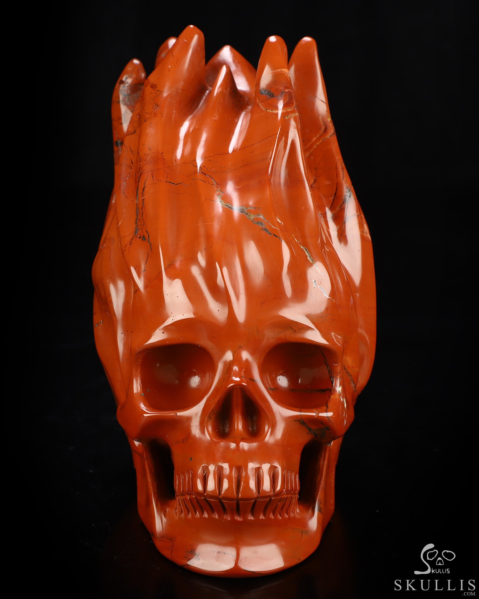5.6" Red Jasper Hand Carved Flaming Crystal Skull, Crystal Healing 5.6" Red Jasper Hand Carved Flaming Crystal Skull, Crystal Healing