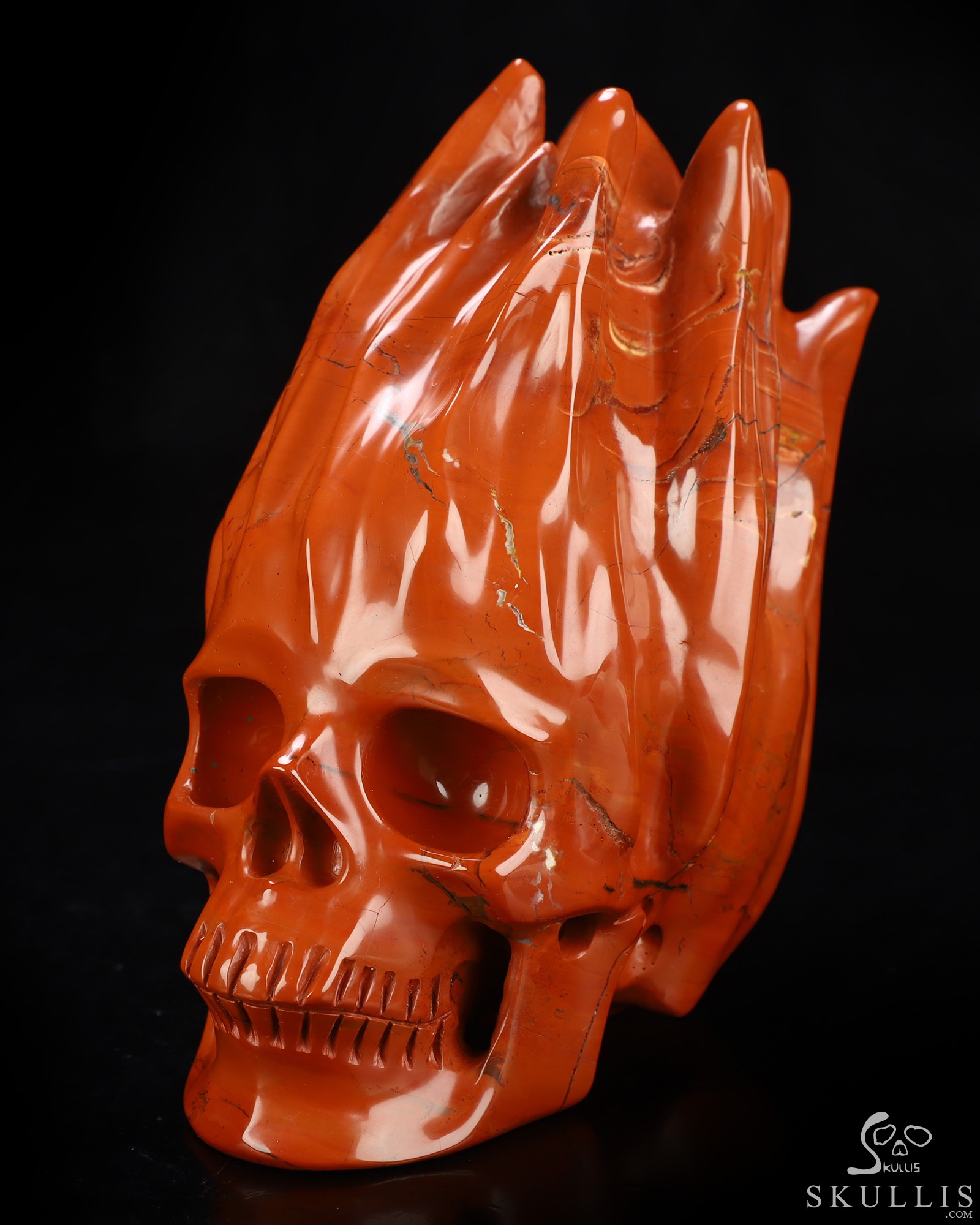 5.6" Red Jasper Hand Carved Flaming Crystal Skull, Crystal Healing 5.6" Red Jasper Hand Carved Flaming Crystal Skull, Crystal Healing
