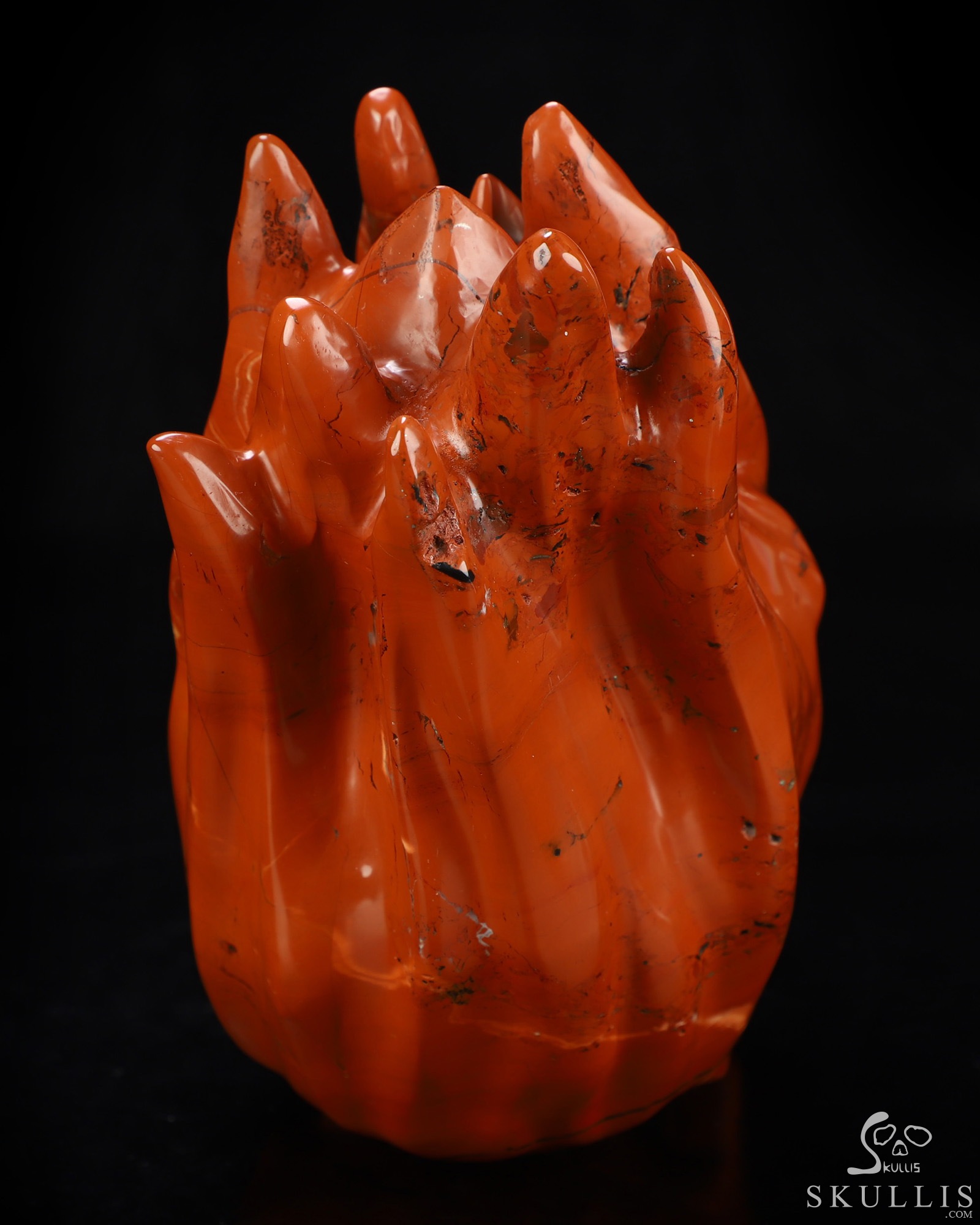5.6" Red Jasper Hand Carved Flaming Crystal Skull, Crystal Healing 5.6" Red Jasper Hand Carved Flaming Crystal Skull, Crystal Healing