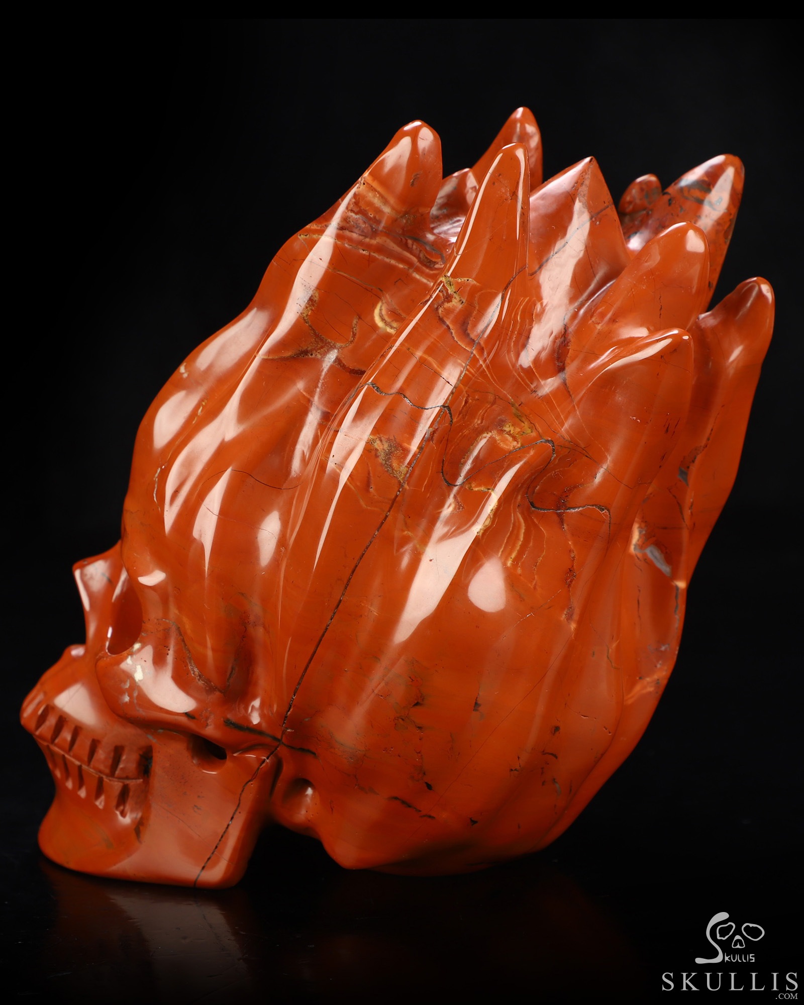 5.6" Red Jasper Hand Carved Flaming Crystal Skull, Crystal Healing 5.6" Red Jasper Hand Carved Flaming Crystal Skull, Crystal Healing