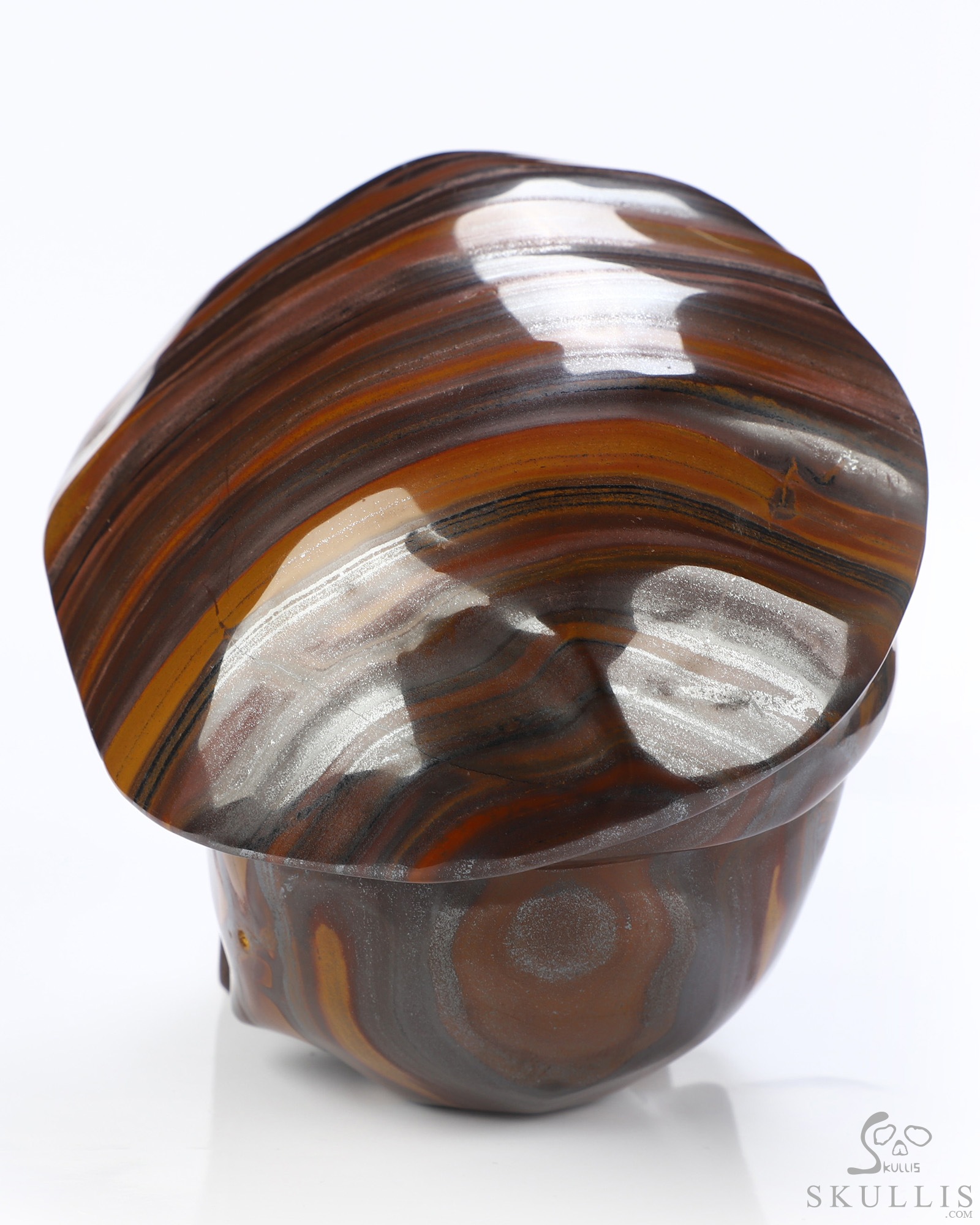 5.5" Tiger Iron Eye Hand Carved Beret Crystal Skull Sculpture, Crystal Healing 5.5" Tiger Iron Eye Hand Carved Beret Crystal Skull Sculpture, Crystal Healing