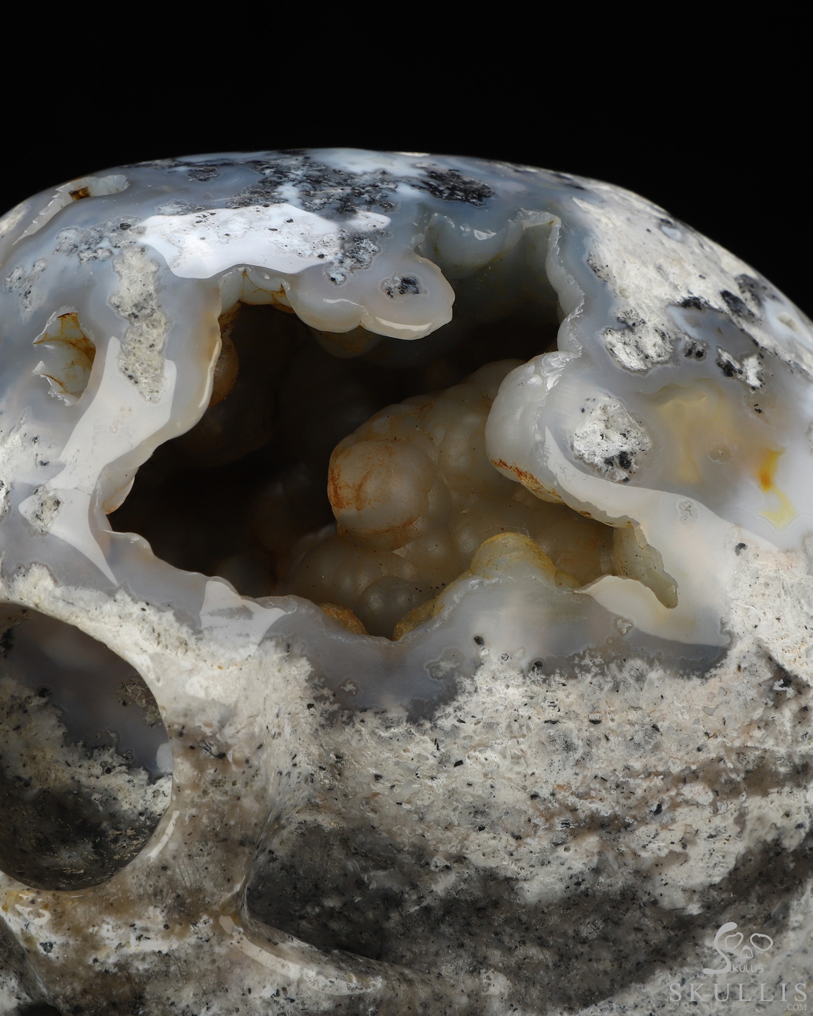 Lifesized 6.7" Flower Agate Geode Hand Carved Crystal Skull, Super Realistic, Crystal Healing Lifesized 6.7" Flower Agate Geode Hand Carved Crystal Skull, Super Realistic, Crystal Healing