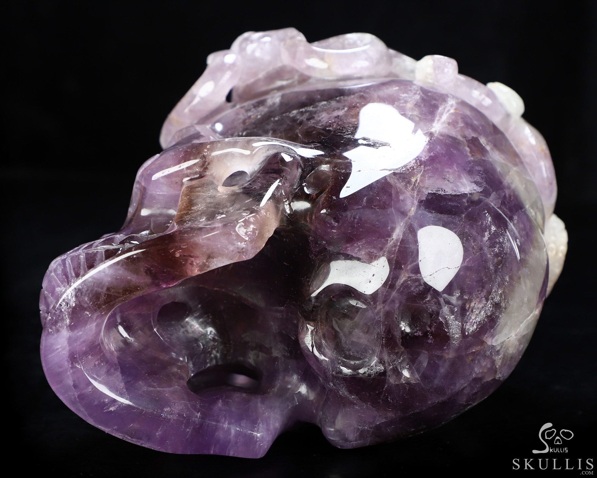 7.2" Amethyst Hand Carved Crystal Skull and Octopus Fine Art Sculpture, Crystal Healing 7.2" Amethyst Hand Carved Crystal Skull and Octopus Fine Art Sculpture, Crystal Healing