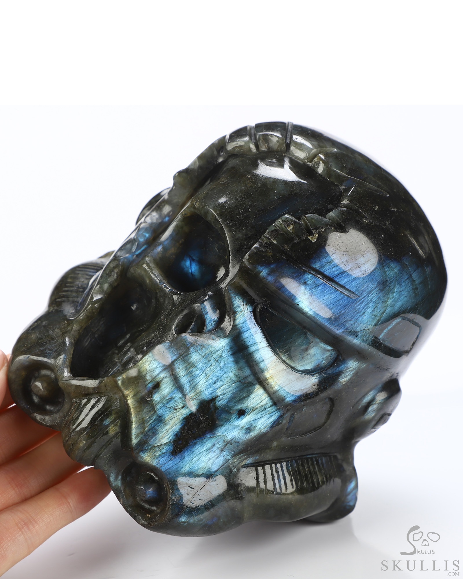 Storm Troopers - 4.9" Labradorite Hand Carved Crystal Skull Fine Art Sculpture, Crystal Healing Storm Troopers - 4.9" Labradorite Hand Carved Crystal Skull Fine Art Sculpture, Crystal Healing