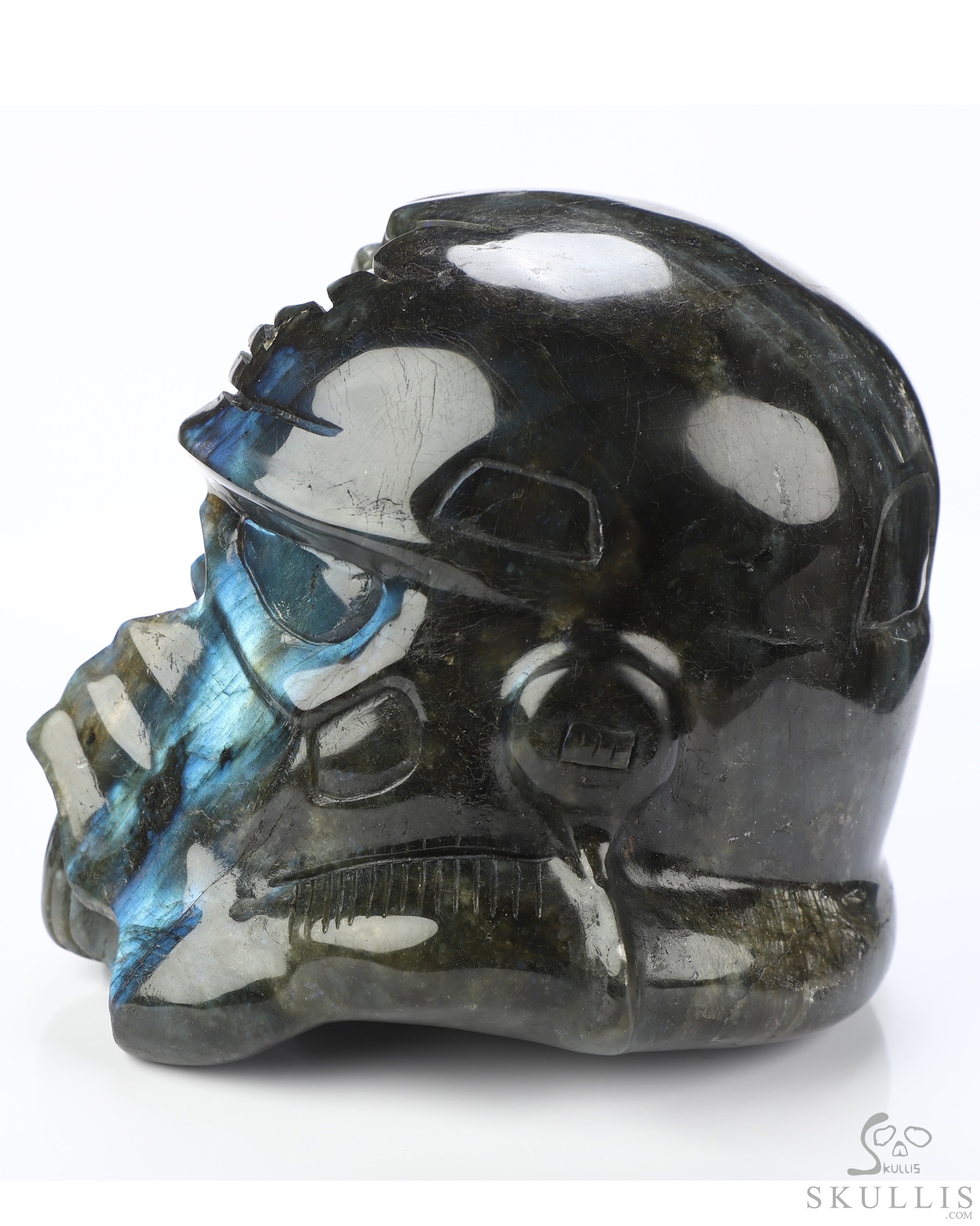 Storm Troopers - 4.9" Labradorite Hand Carved Crystal Skull Fine Art Sculpture, Crystal Healing Storm Troopers - 4.9" Labradorite Hand Carved Crystal Skull Fine Art Sculpture, Crystal Healing