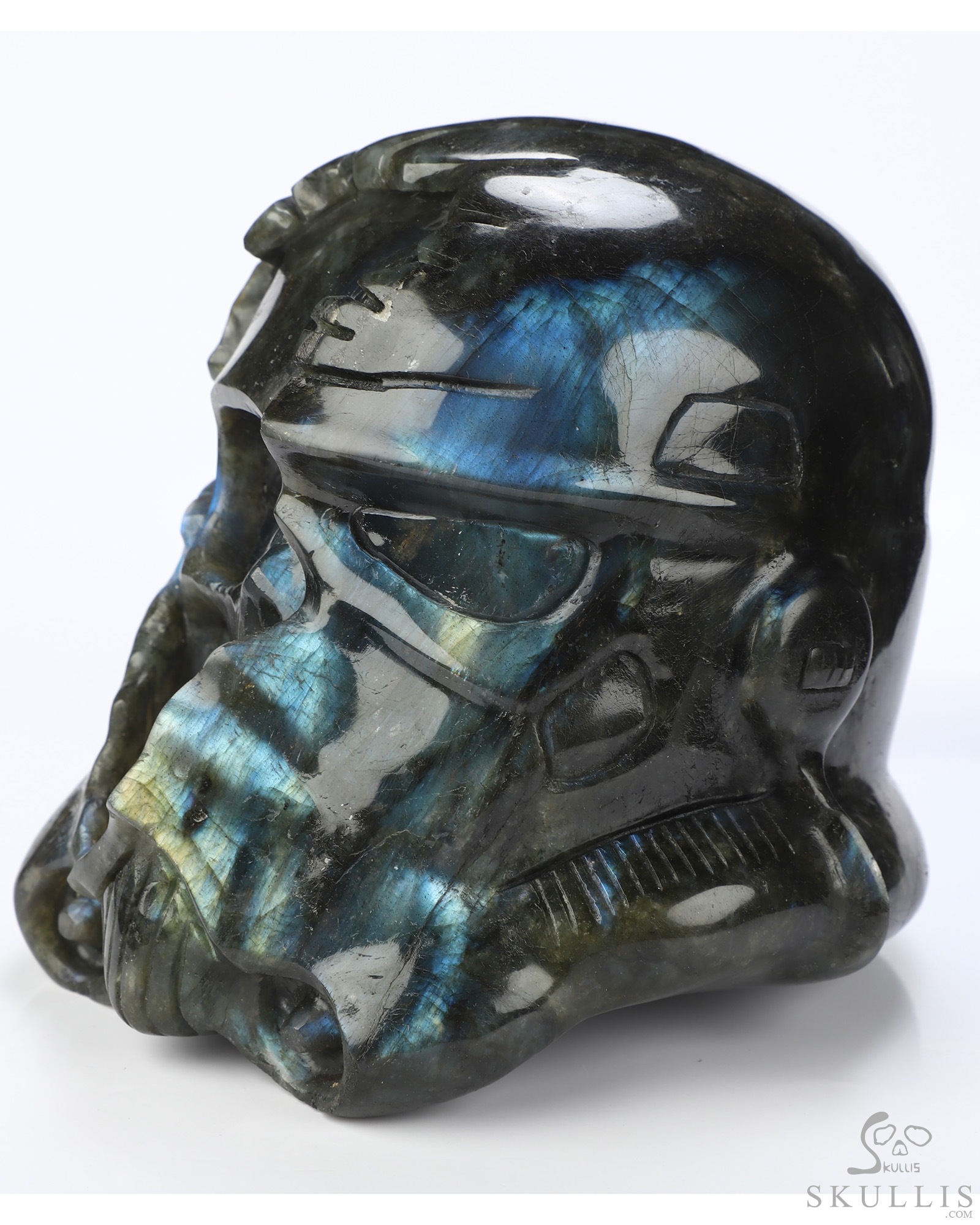 Storm Troopers - 4.9" Labradorite Hand Carved Crystal Skull Fine Art Sculpture, Crystal Healing Storm Troopers - 4.9" Labradorite Hand Carved Crystal Skull Fine Art Sculpture, Crystal Healing