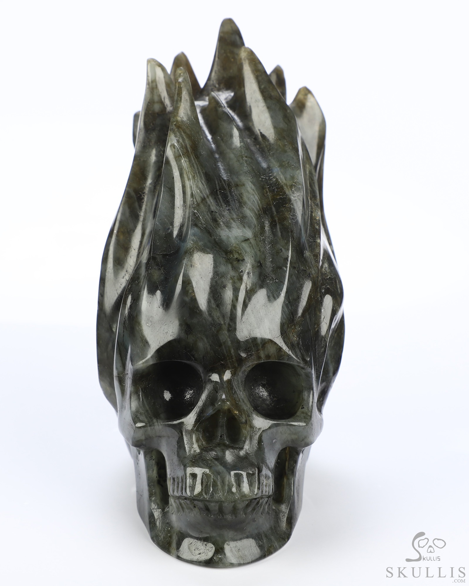 4.2" Labradorite Hand Carved Flaming Crystal Skull, Crystal Healing 4.2" Labradorite Hand Carved Flaming Crystal Skull, Crystal Healing