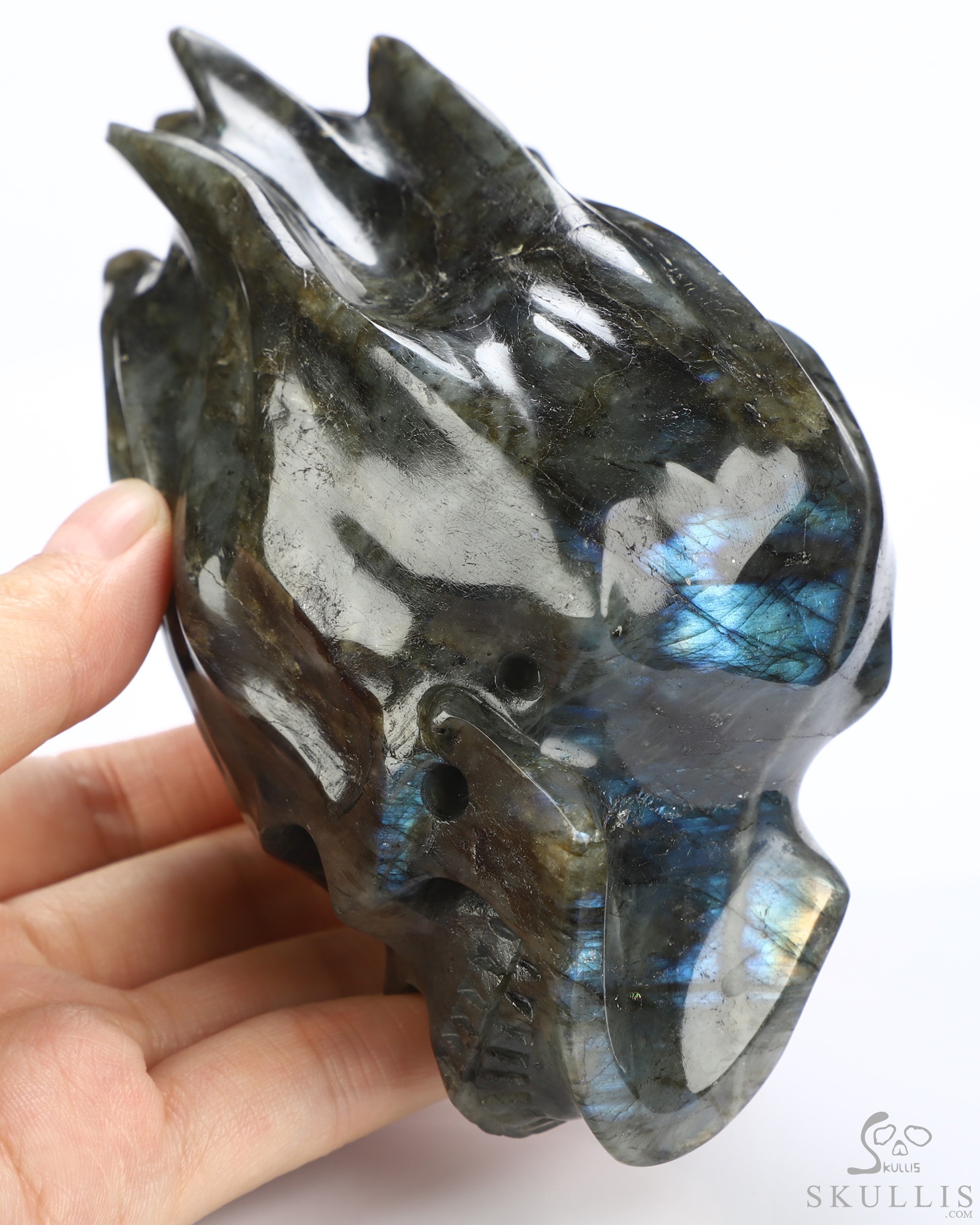 4.2" Labradorite Hand Carved Flaming Crystal Skull, Crystal Healing 4.2" Labradorite Hand Carved Flaming Crystal Skull, Crystal Healing