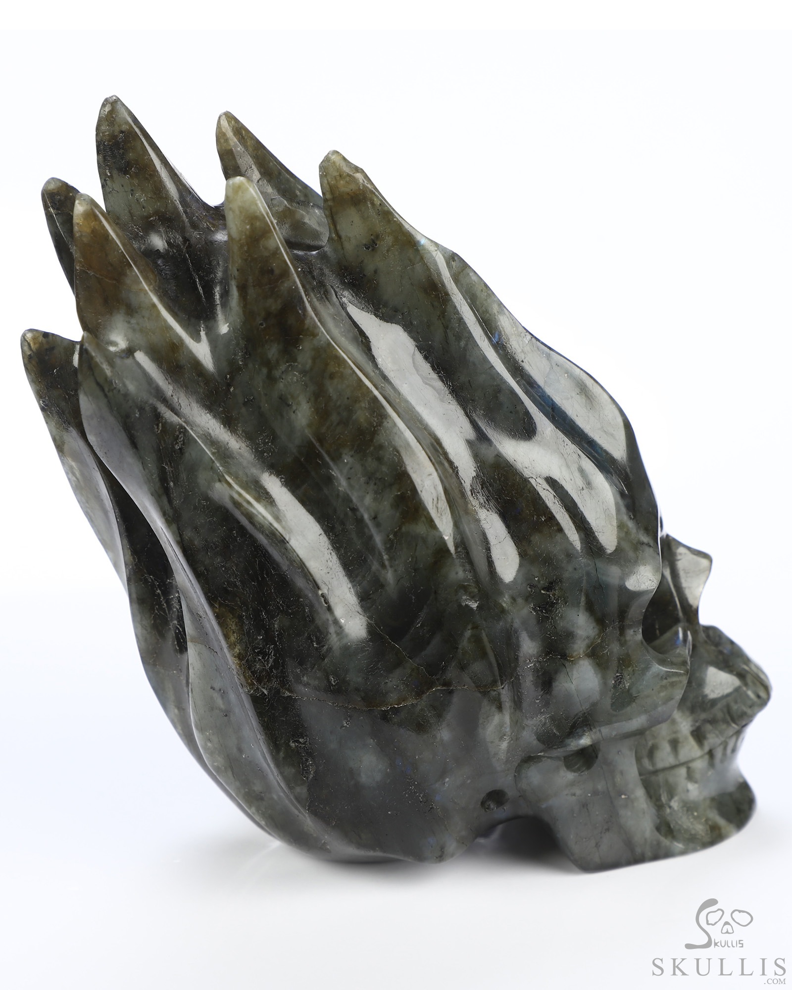 4.2" Labradorite Hand Carved Flaming Crystal Skull, Crystal Healing 4.2" Labradorite Hand Carved Flaming Crystal Skull, Crystal Healing
