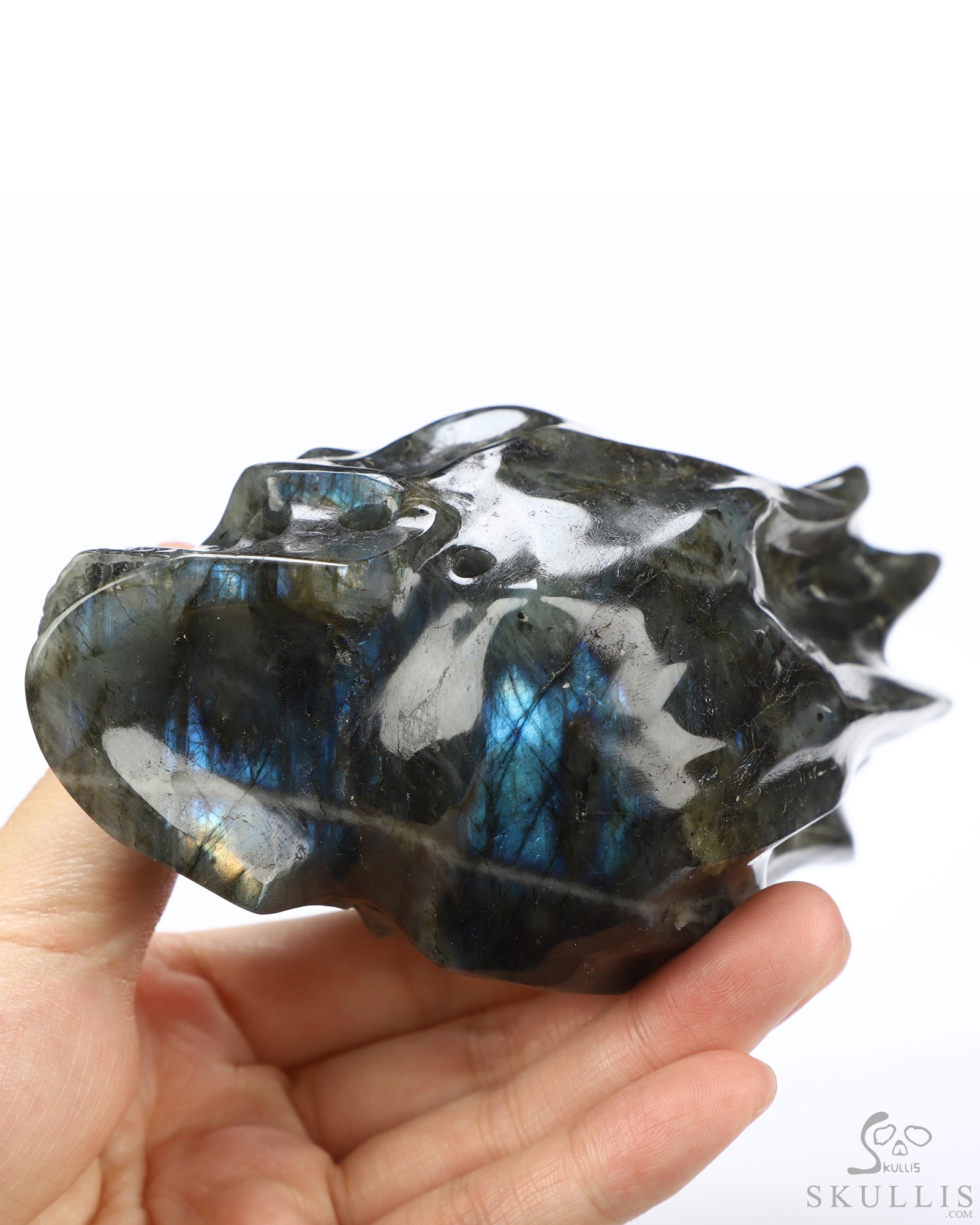 4.2" Labradorite Hand Carved Flaming Crystal Skull, Crystal Healing 4.2" Labradorite Hand Carved Flaming Crystal Skull, Crystal Healing