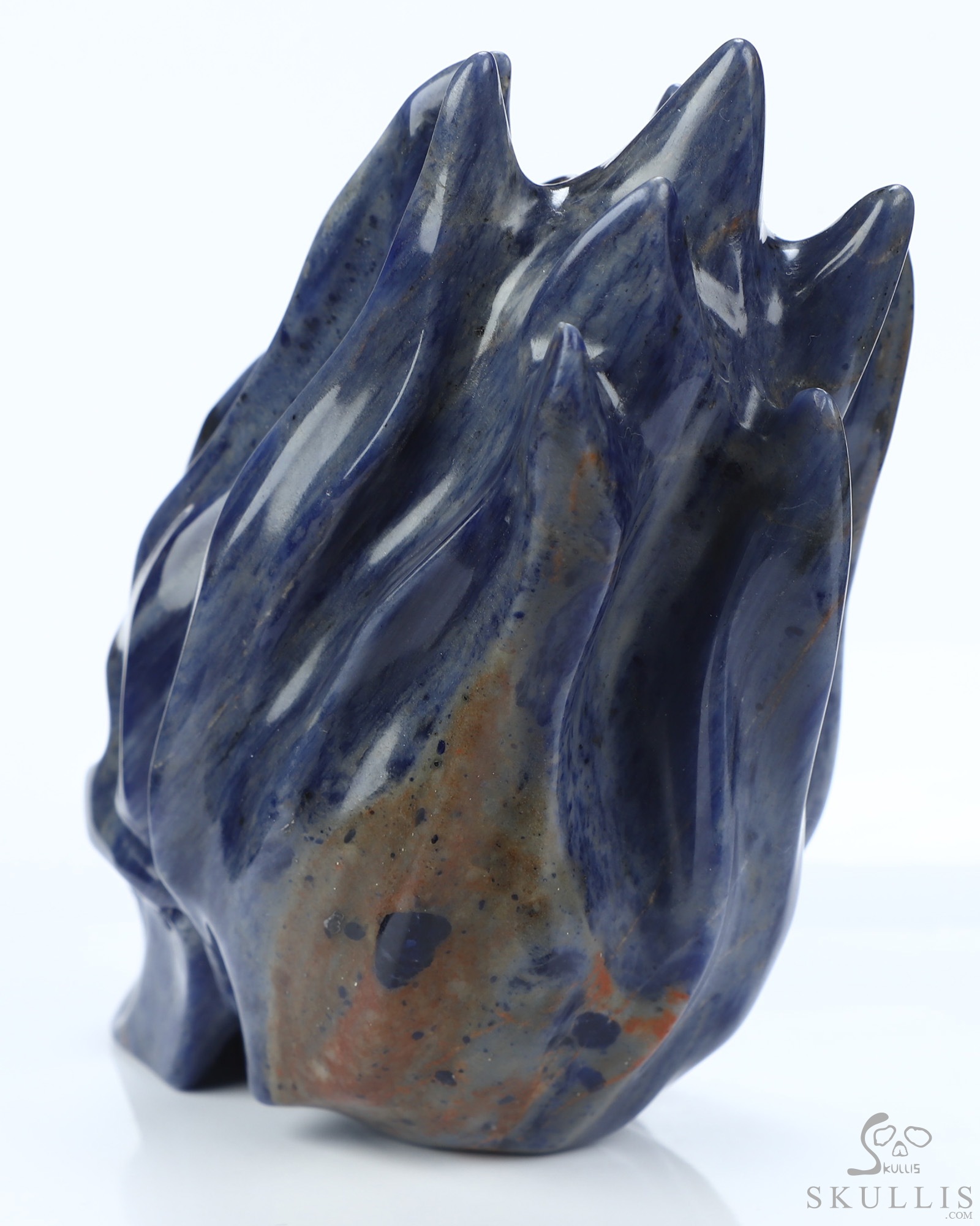 4.1" Sodalite Hand Carved Flaming Crystal Skull, Crystal Healing 4.1" Sodalite Hand Carved Flaming Crystal Skull, Crystal Healing