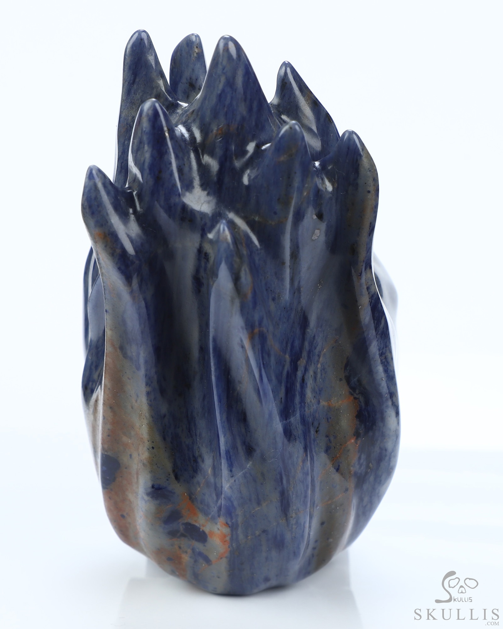 4.1" Sodalite Hand Carved Flaming Crystal Skull, Crystal Healing 4.1" Sodalite Hand Carved Flaming Crystal Skull, Crystal Healing