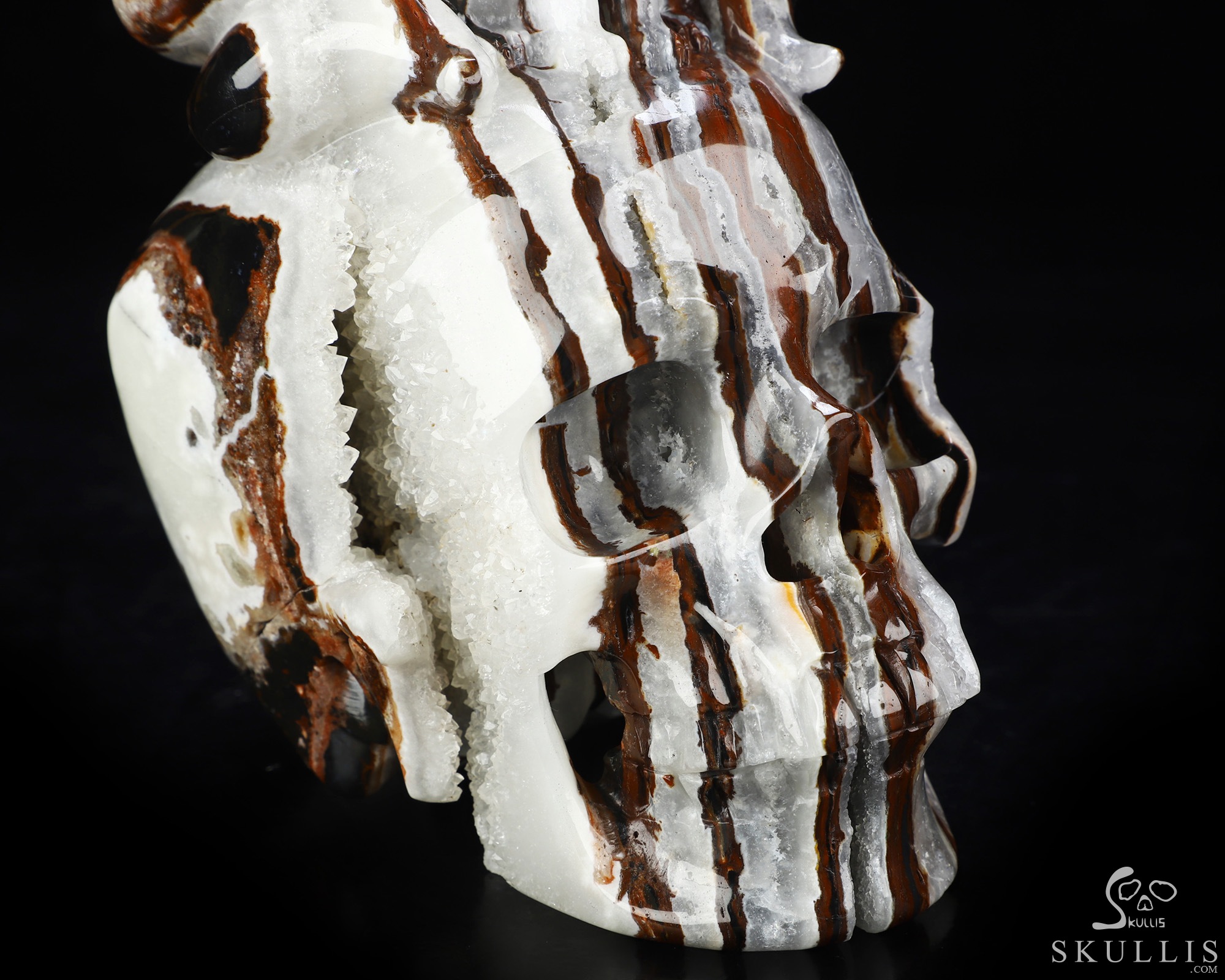 June 12, 2026 ACSAD (A Crystal Skull a Day) - The Mortal Coil - 9.3" Carved Black Zebra Agate Nine-Tailed Fox Crystal Skull Sculpture, Crystal Healing June 12, 2026 ACSAD (A Crystal Skull a Day) - The Mortal Coil - 9.3" Carved Black Zebra Agate Nine-Tailed Fox Crystal Skull Sculpture, Crystal Healing