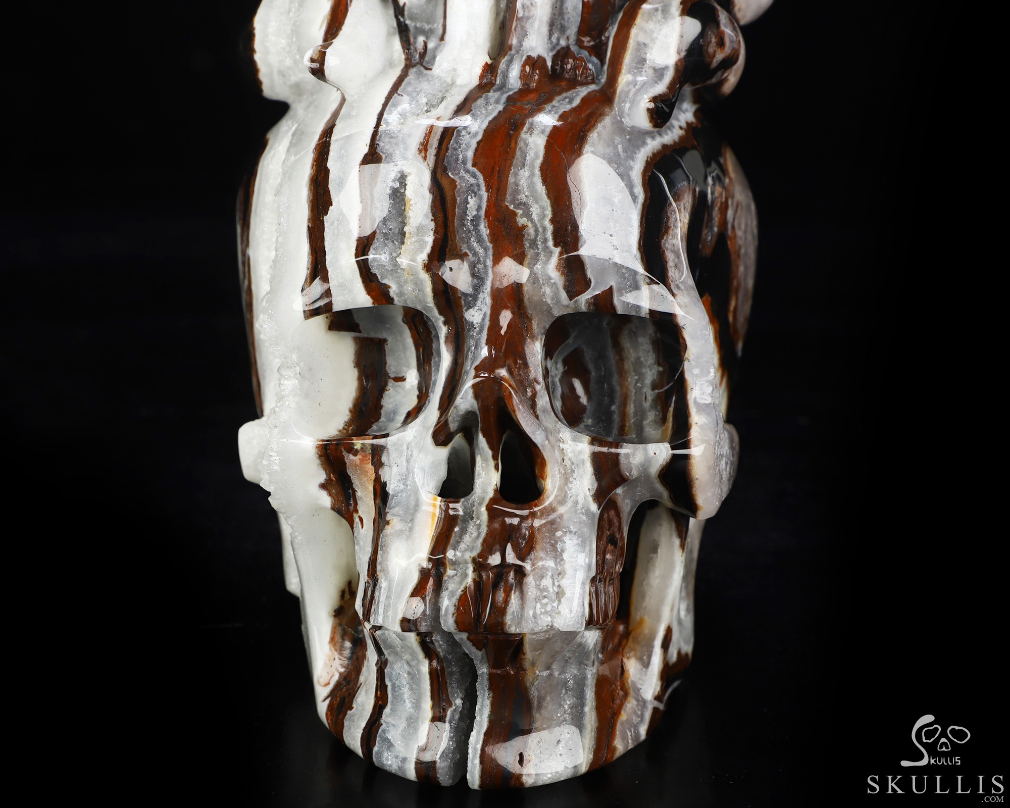 June 12, 2026 ACSAD (A Crystal Skull a Day) - The Mortal Coil - 9.3" Carved Black Zebra Agate Nine-Tailed Fox Crystal Skull Sculpture, Crystal Healing June 12, 2026 ACSAD (A Crystal Skull a Day) - The Mortal Coil - 9.3" Carved Black Zebra Agate Nine-Tailed Fox Crystal Skull Sculpture, Crystal Healing