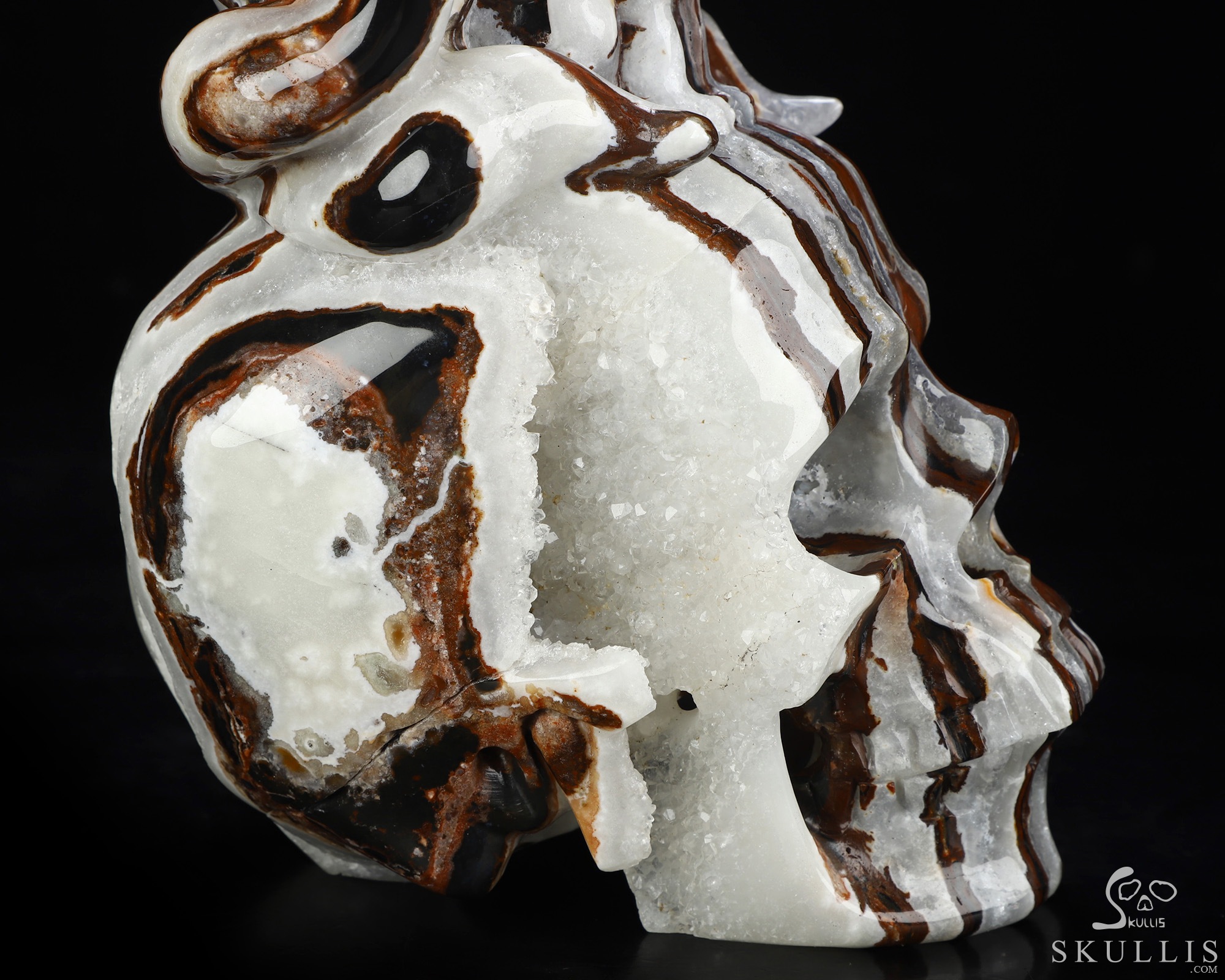 June 12, 2026 ACSAD (A Crystal Skull a Day) - The Mortal Coil - 9.3" Carved Black Zebra Agate Nine-Tailed Fox Crystal Skull Sculpture, Crystal Healing June 12, 2026 ACSAD (A Crystal Skull a Day) - The Mortal Coil - 9.3" Carved Black Zebra Agate Nine-Tailed Fox Crystal Skull Sculpture, Crystal Healing