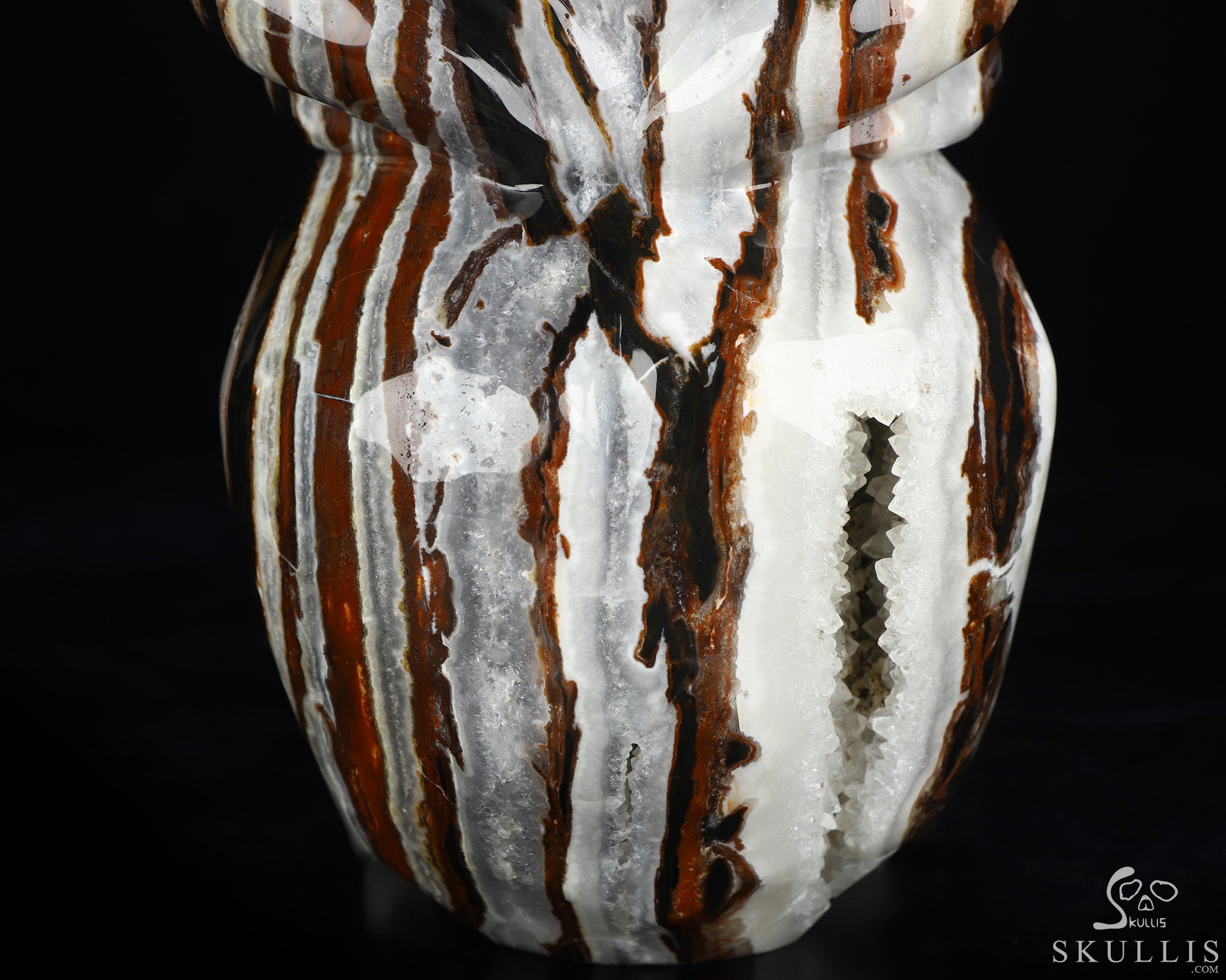 June 12, 2026 ACSAD (A Crystal Skull a Day) - The Mortal Coil - 9.3" Carved Black Zebra Agate Nine-Tailed Fox Crystal Skull Sculpture, Crystal Healing June 12, 2026 ACSAD (A Crystal Skull a Day) - The Mortal Coil - 9.3" Carved Black Zebra Agate Nine-Tailed Fox Crystal Skull Sculpture, Crystal Healing