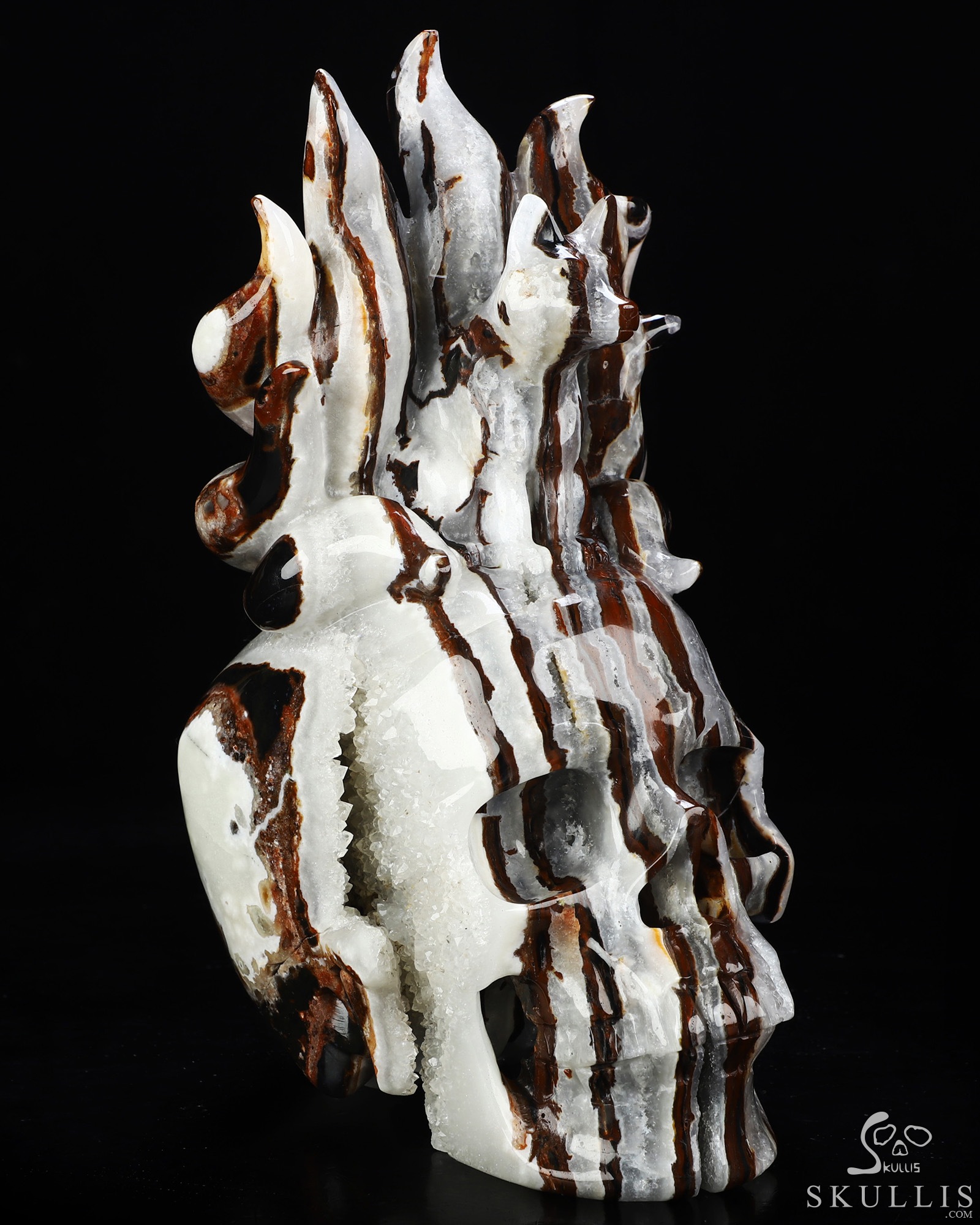 June 12, 2026 ACSAD (A Crystal Skull a Day) - The Mortal Coil - 9.3" Carved Black Zebra Agate Nine-Tailed Fox Crystal Skull Sculpture, Crystal Healing June 12, 2026 ACSAD (A Crystal Skull a Day) - The Mortal Coil - 9.3" Carved Black Zebra Agate Nine-Tailed Fox Crystal Skull Sculpture, Crystal Healing