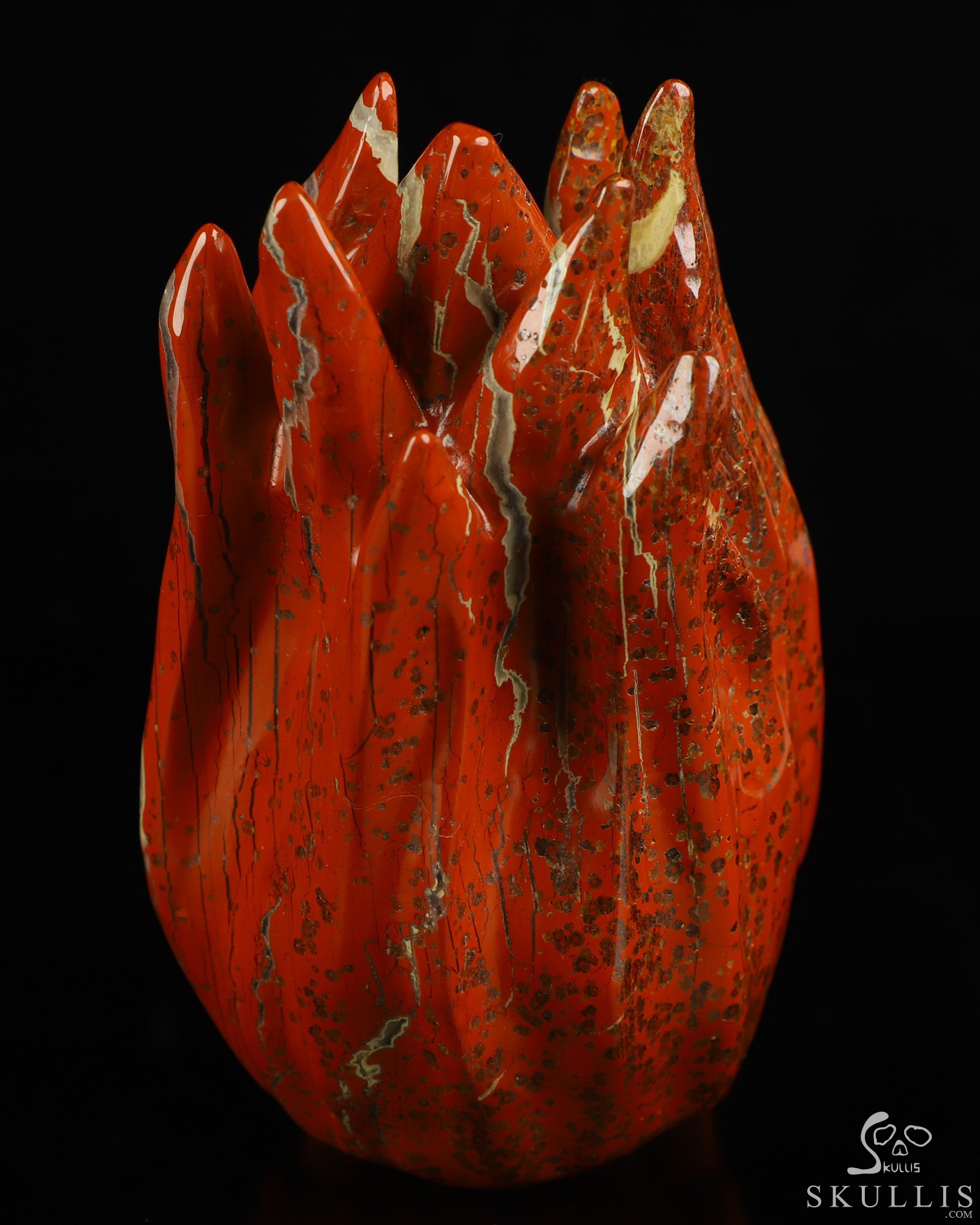 5.5" Red Jasper Hand Carved Flaming Crystal Skull, Crystal Healing 5.5" Red Jasper Hand Carved Flaming Crystal Skull, Crystal Healing