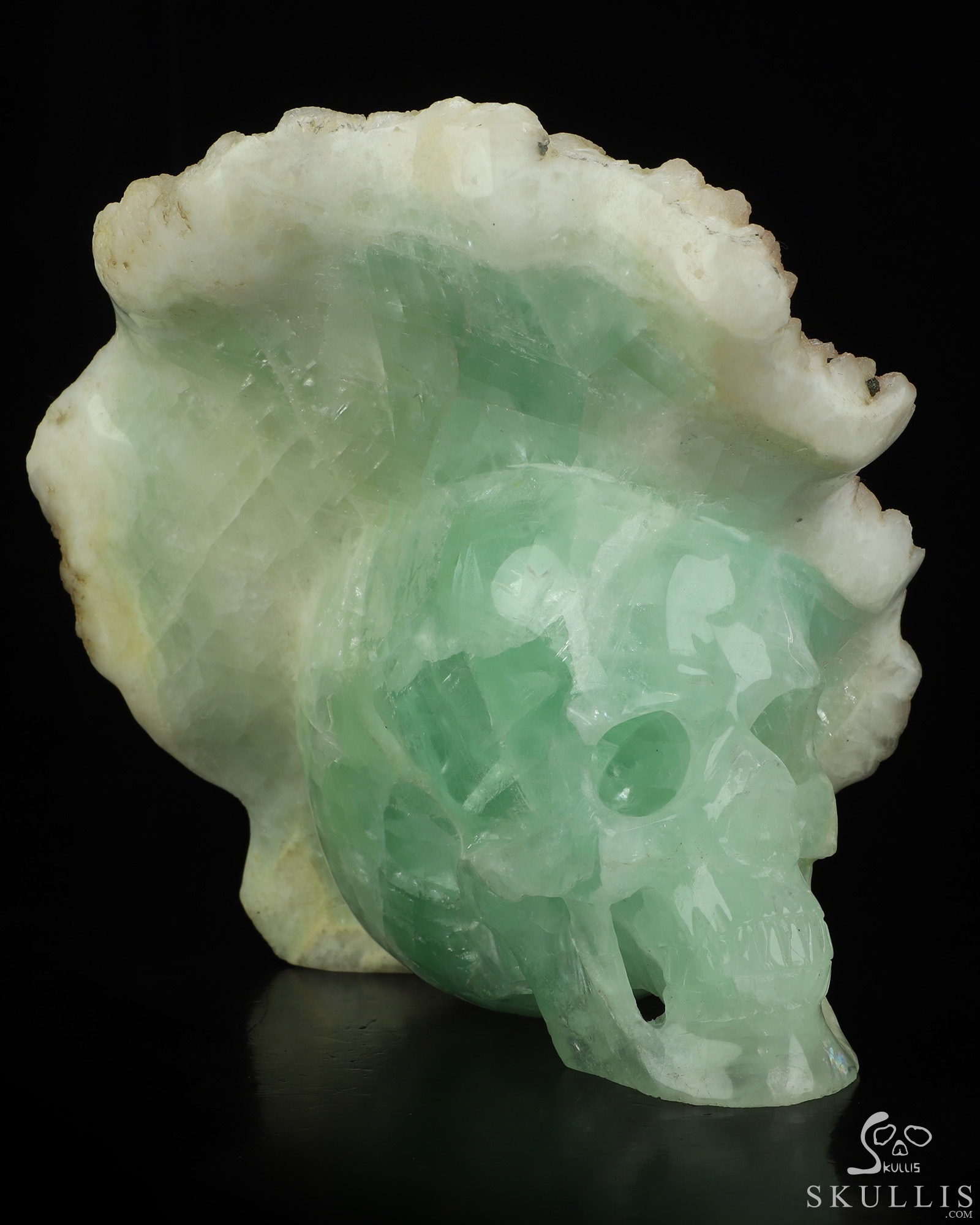7.2" Fluorite Hand Carved Crystal Skull Fine Art Sculpture, Crystal Healing 7.2" Fluorite Hand Carved Crystal Skull Fine Art Sculpture, Crystal Healing