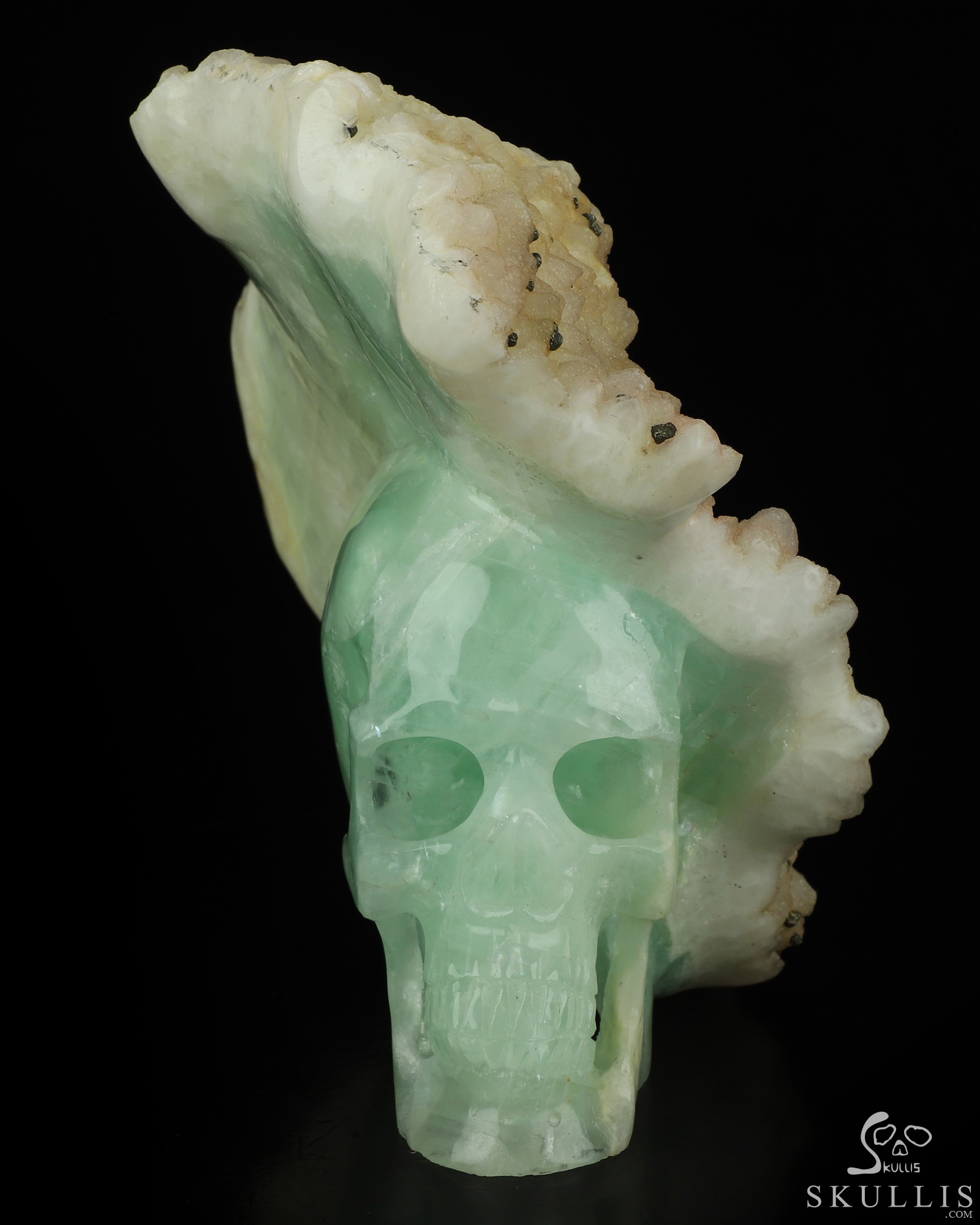 7.2" Fluorite Hand Carved Crystal Skull Fine Art Sculpture, Crystal Healing 7.2" Fluorite Hand Carved Crystal Skull Fine Art Sculpture, Crystal Healing