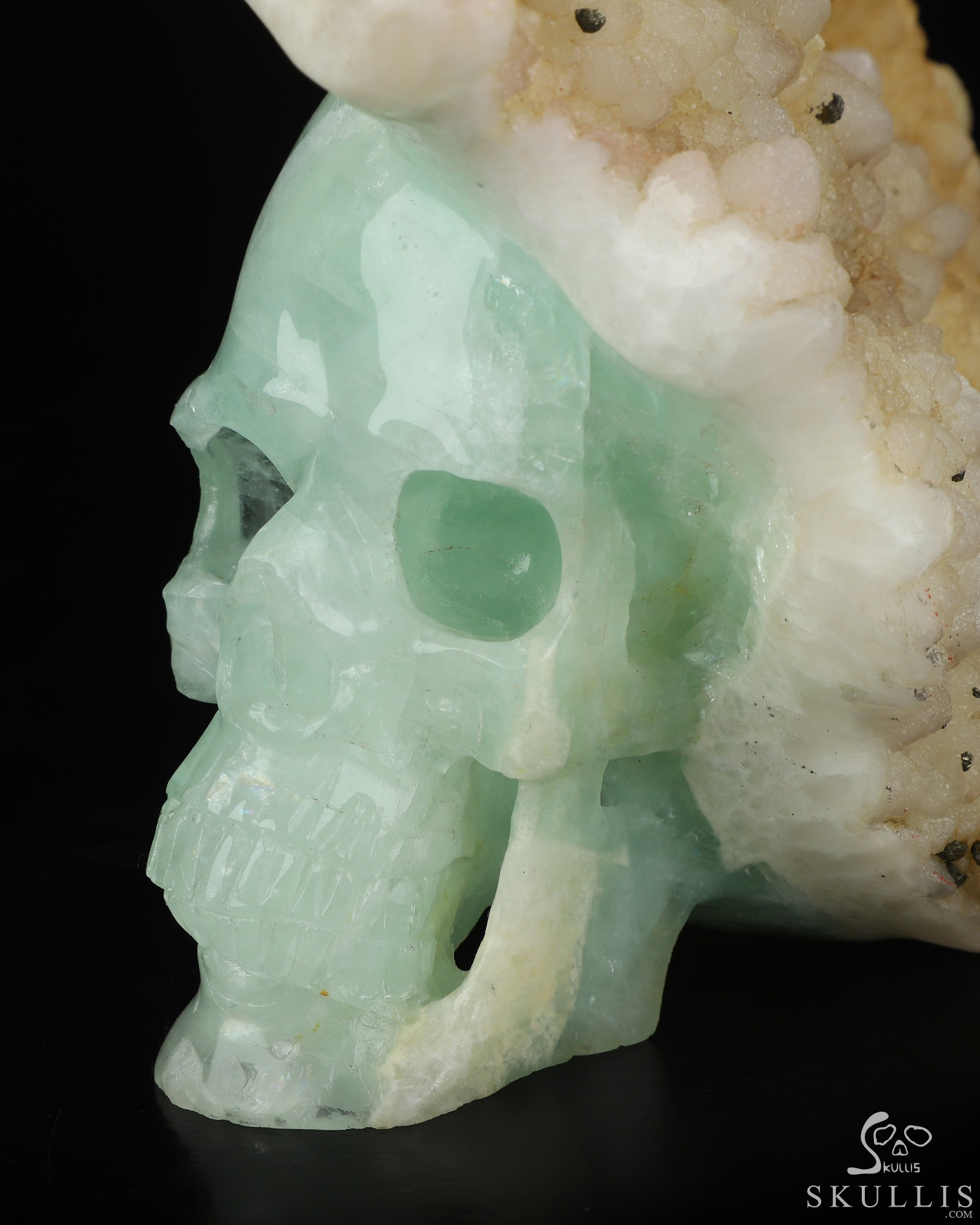 7.2" Fluorite Hand Carved Crystal Skull Fine Art Sculpture, Crystal Healing 7.2" Fluorite Hand Carved Crystal Skull Fine Art Sculpture, Crystal Healing