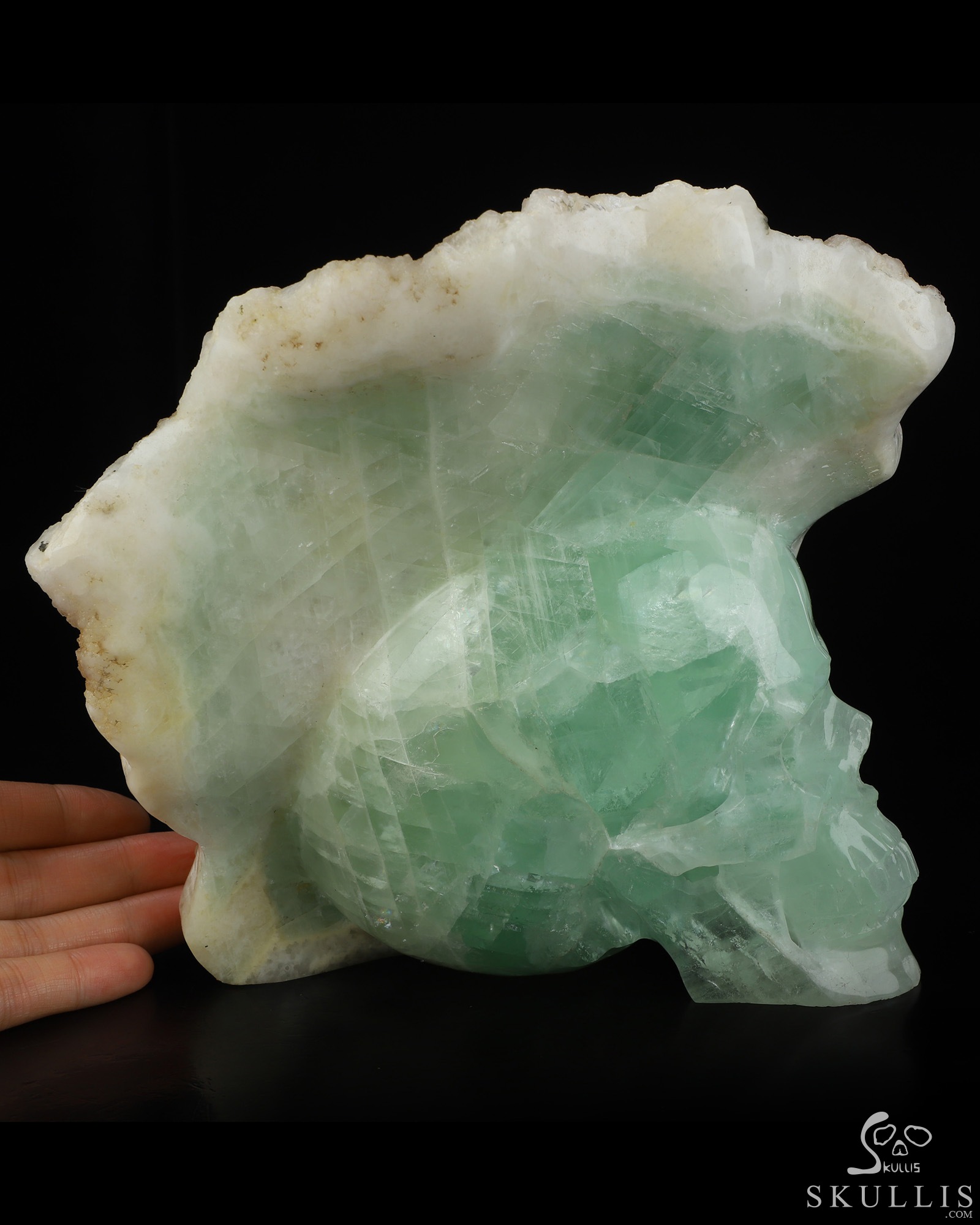 7.2" Fluorite Hand Carved Crystal Skull Fine Art Sculpture, Crystal Healing 7.2" Fluorite Hand Carved Crystal Skull Fine Art Sculpture, Crystal Healing