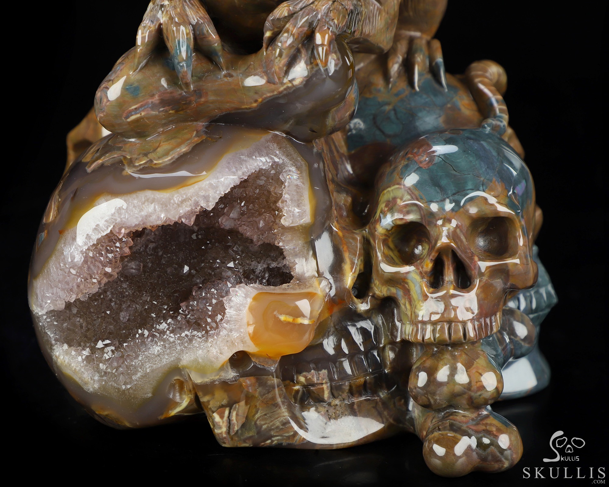 July 12, 2026 ACSAD (A Crystal Skull a Day) - The Bone Keeper - Carved 6.4" Dinosaur Egg Agate Crystal Skull and Mouse Fine Art Sculpture, Crystal Healing July 12, 2026 ACSAD (A Crystal Skull a Day) - The Bone Keeper - Carved 6.4" Dinosaur Egg Agate Crystal Skull and Mouse Fine Art Sculpture, Crystal Healing