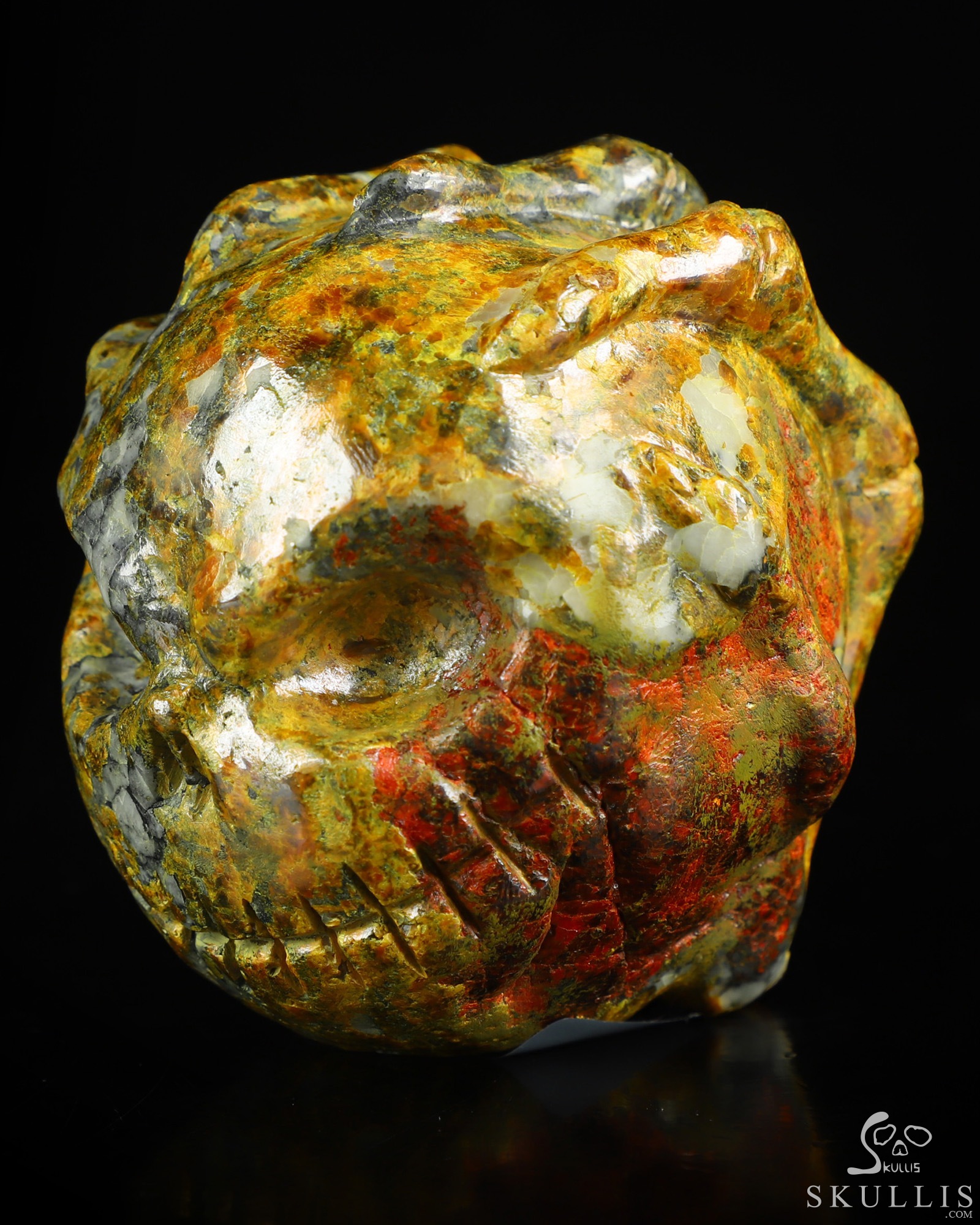 3.1" Realgar Hand Carved Jack Crystal Skull Sculpture, Crystal Healing 3.1" Realgar Hand Carved Jack Crystal Skull Sculpture, Crystal Healing