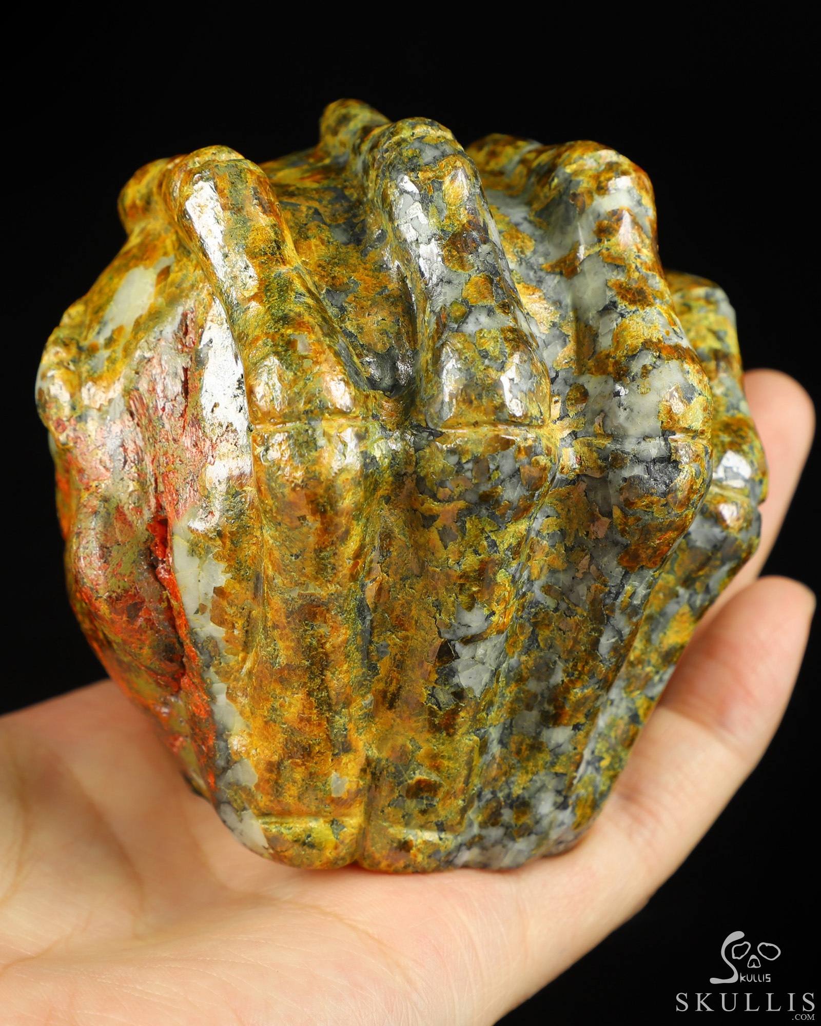 3.1" Realgar Hand Carved Jack Crystal Skull Sculpture, Crystal Healing 3.1" Realgar Hand Carved Jack Crystal Skull Sculpture, Crystal Healing